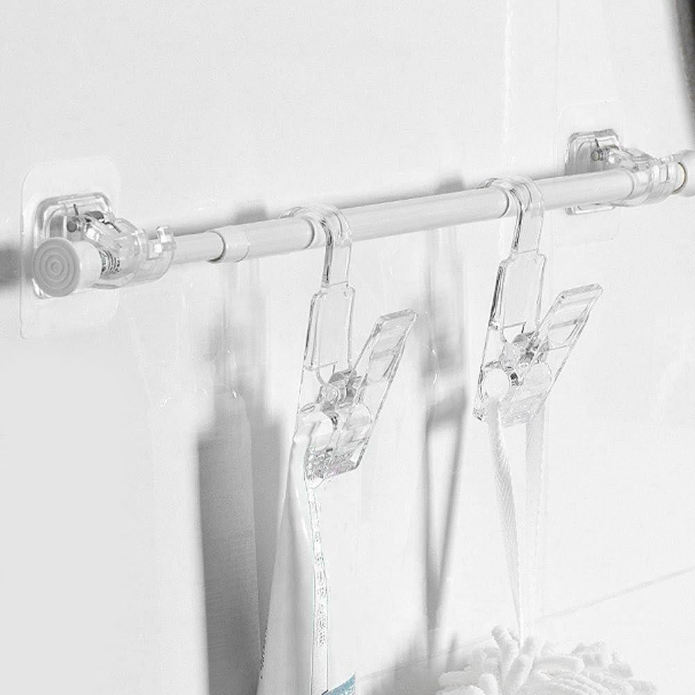 Soporte de Cortina Adhesivo Faddare 8 Pcs Transparente