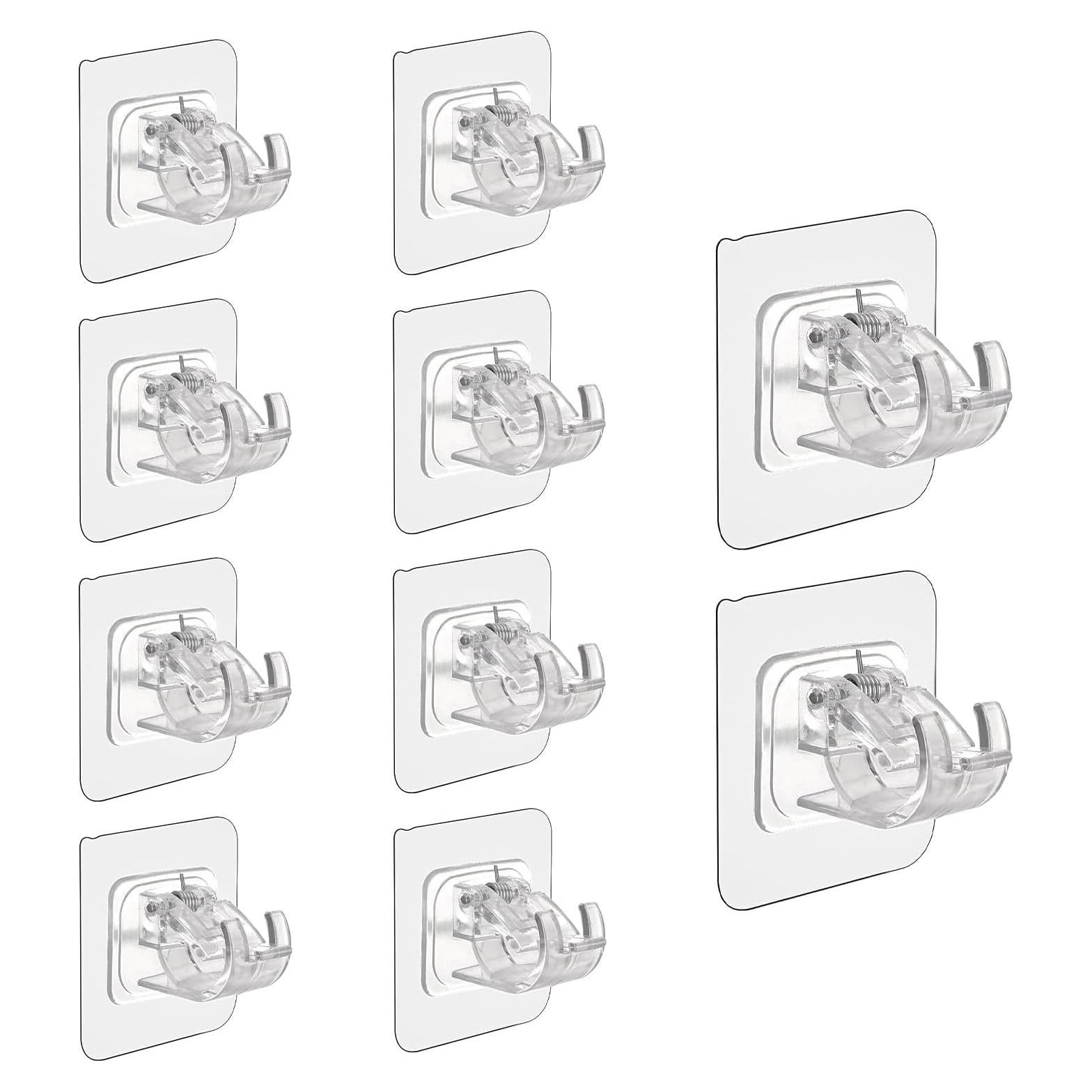 10 Ganchos Autoadhesivos para Varillas de Cortina Siktorrwd