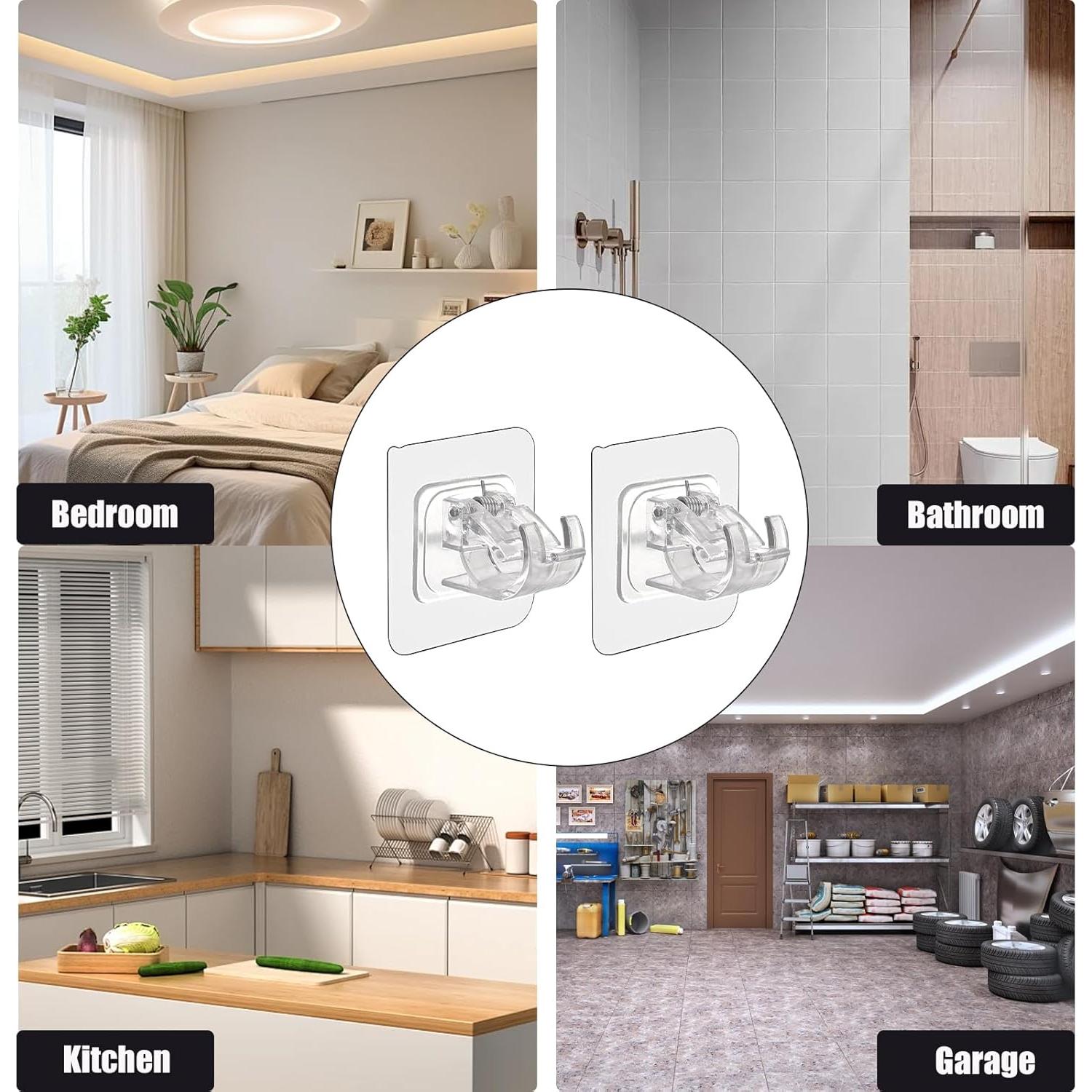 10 Ganchos Autoadhesivos para Varillas de Cortina Siktorrwd