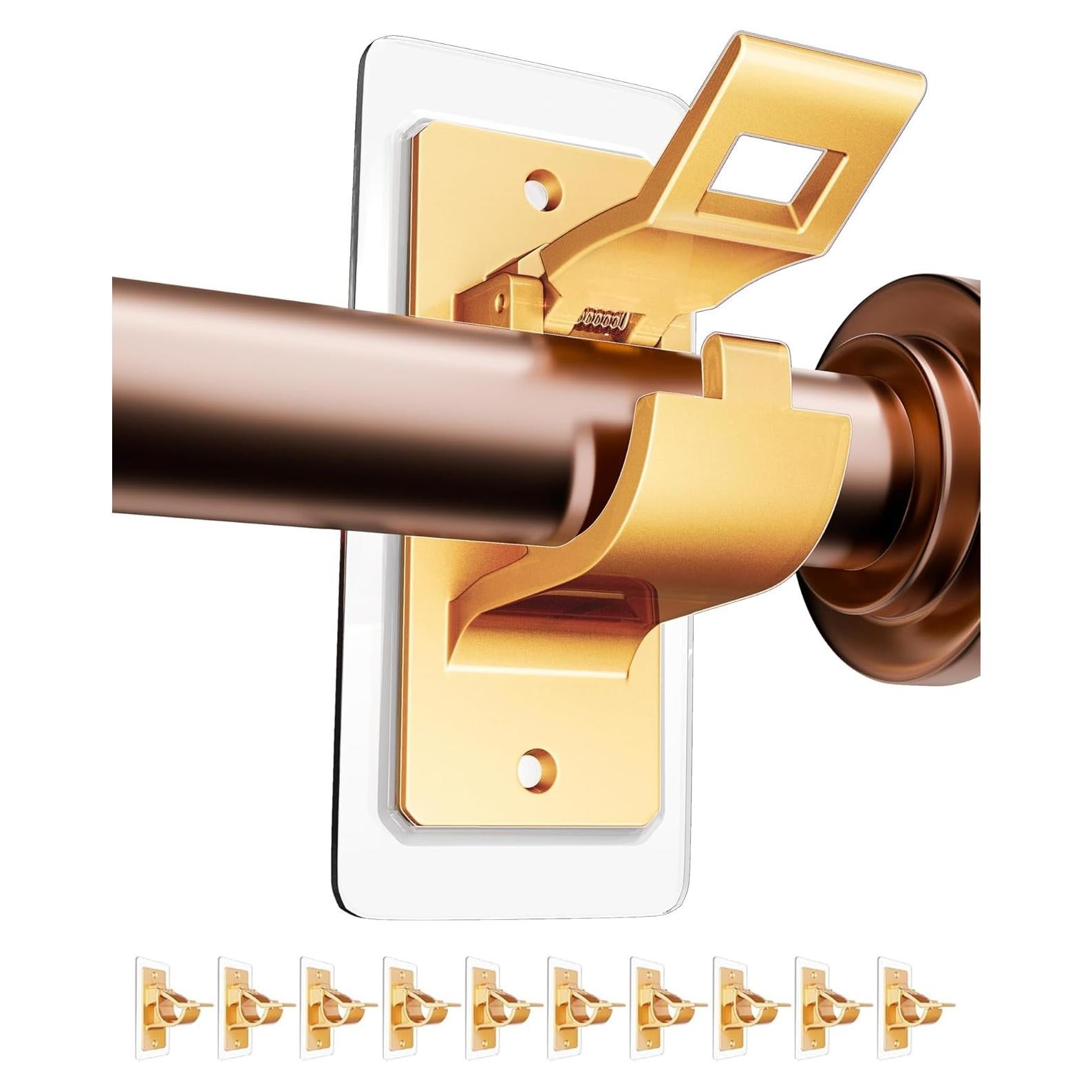 Soportes autoadhesivos para varillas de cortina MUAKIOY - Paquete de 10