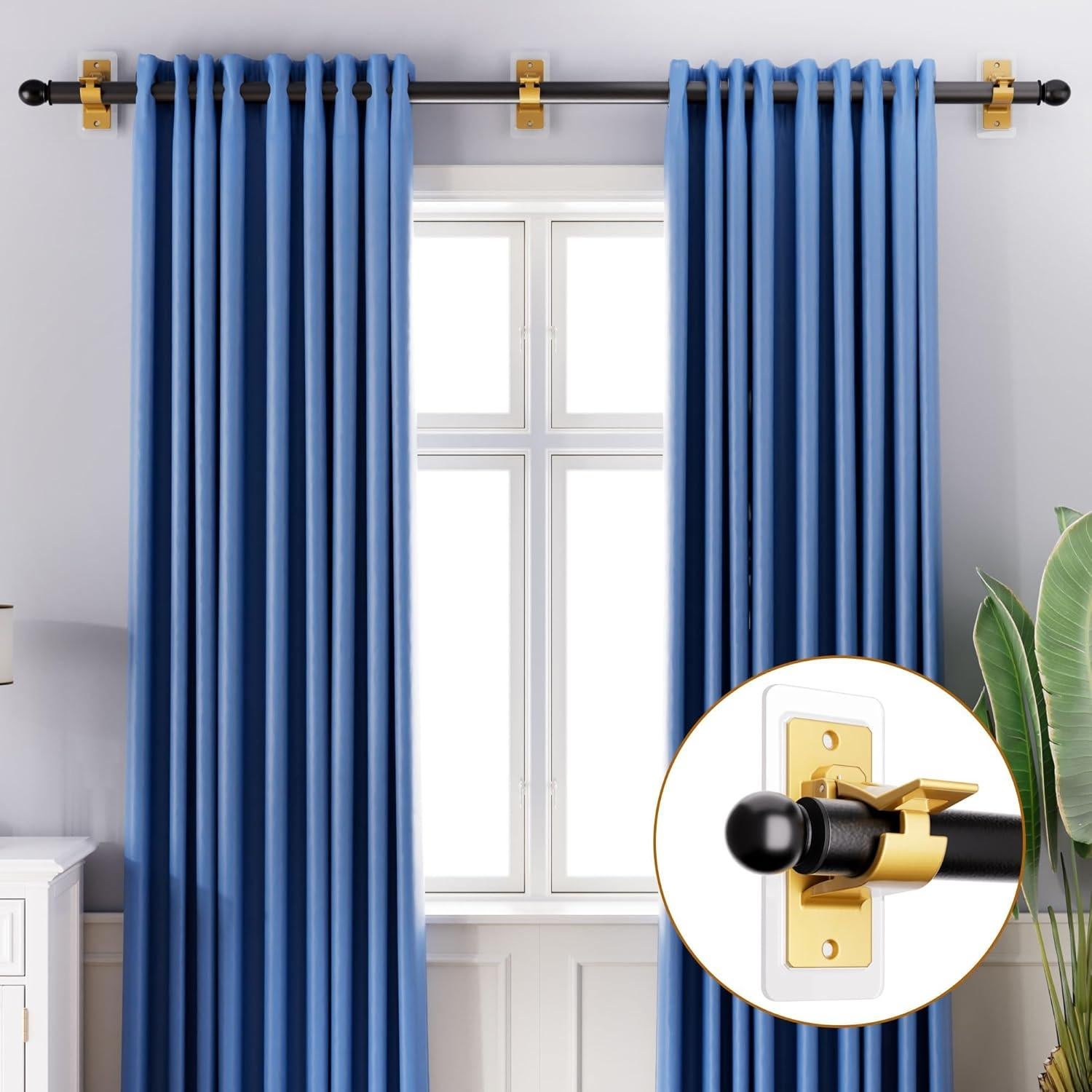 Soportes autoadhesivos para varillas de cortina MUAKIOY - Paquete de 10