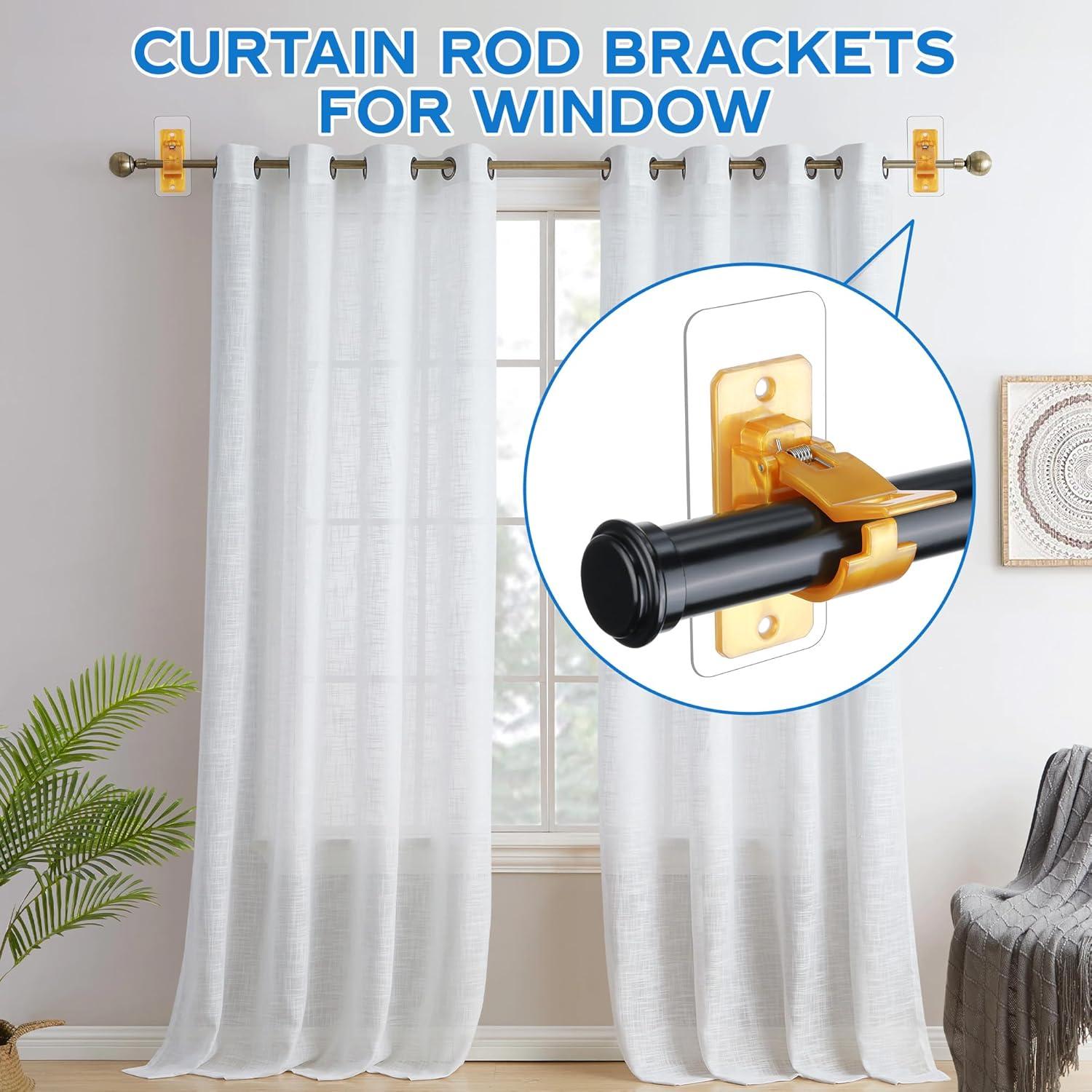 Soportes autoadhesivos para varillas de cortina MUAKIOY - Paquete de 10