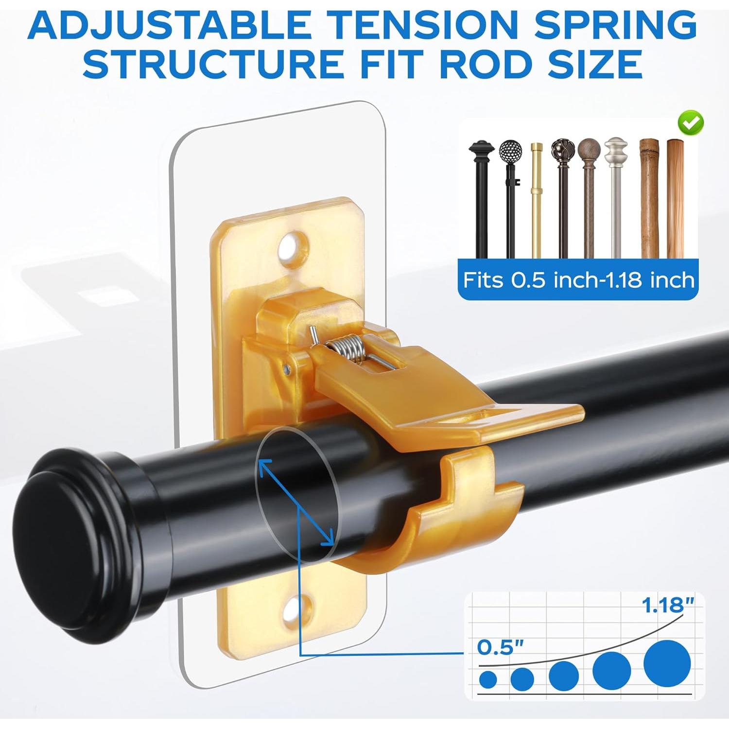 Soportes autoadhesivos para varillas de cortina MUAKIOY - Paquete de 10