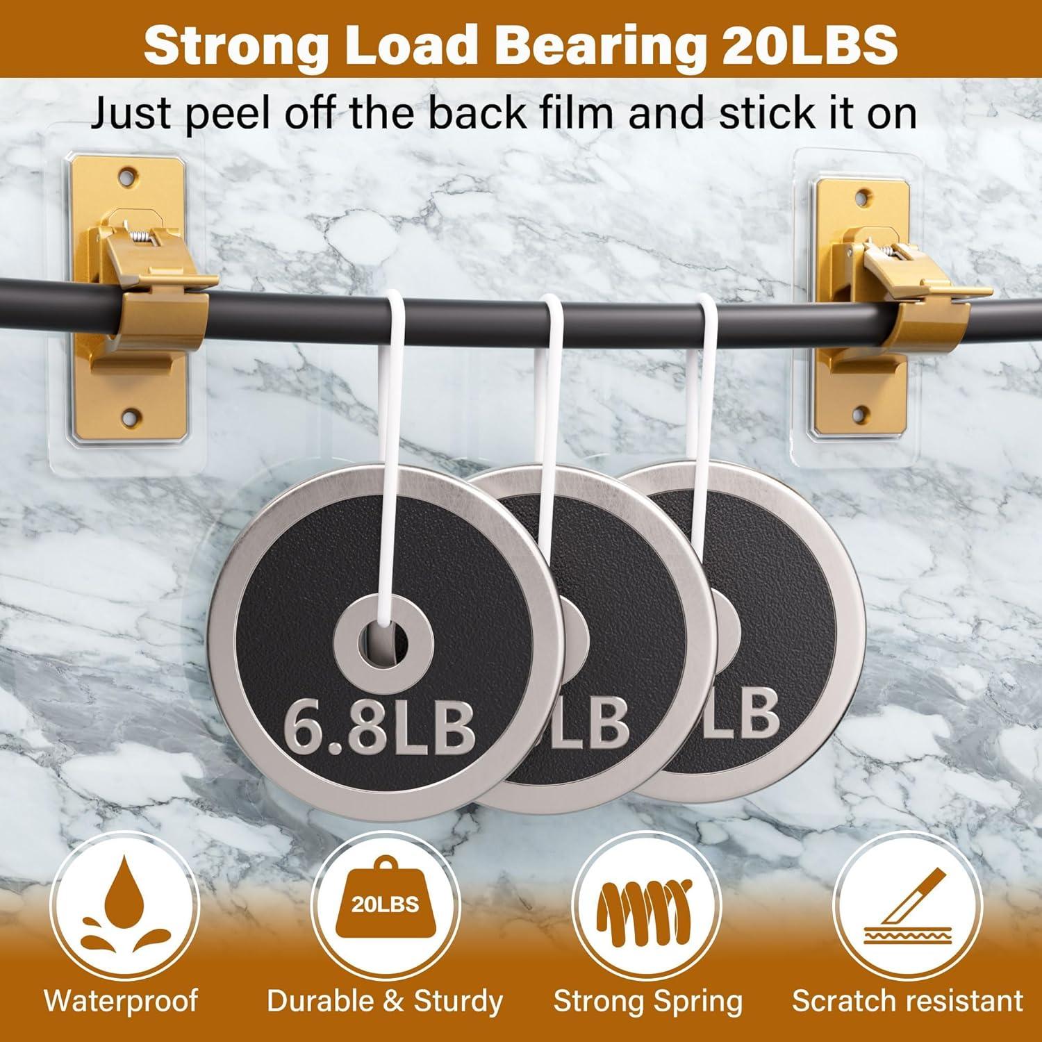 Soportes autoadhesivos para varillas de cortina MUAKIOY - Paquete de 10