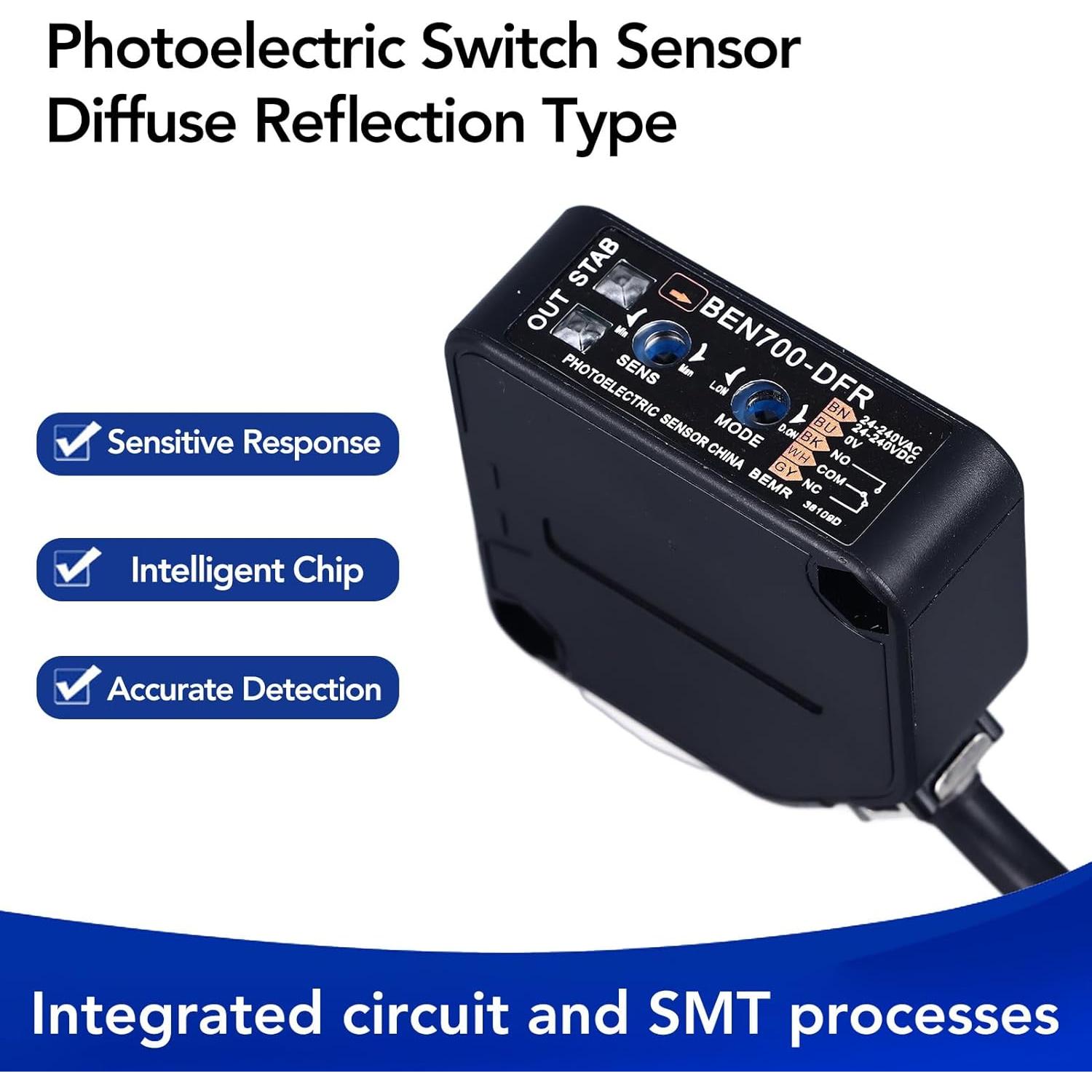Interruptor Fotoeléctrico BEN700-DFR 24-240V 70cm Detección