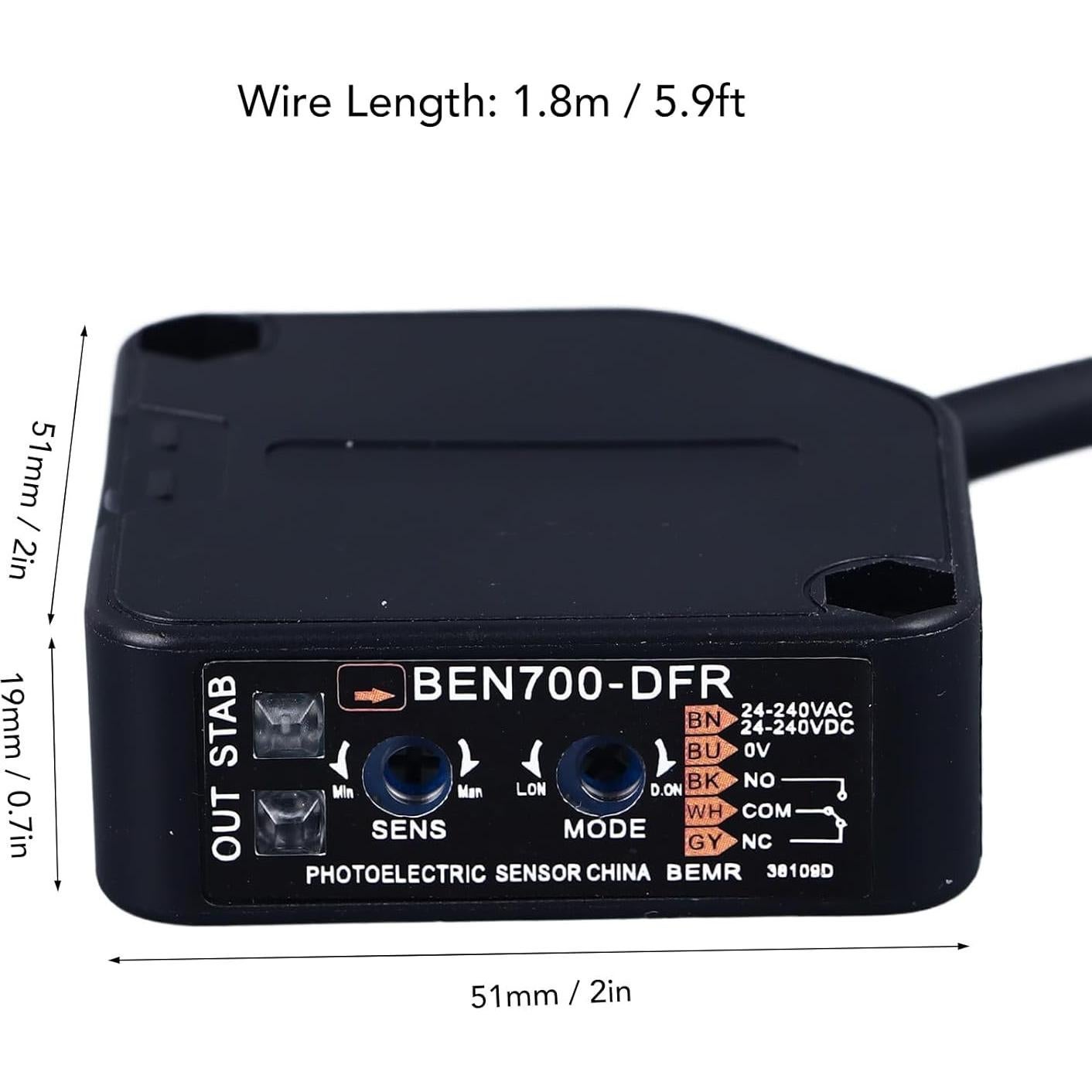 Interruptor Fotoeléctrico BEN700-DFR 24-240V 70cm Detección