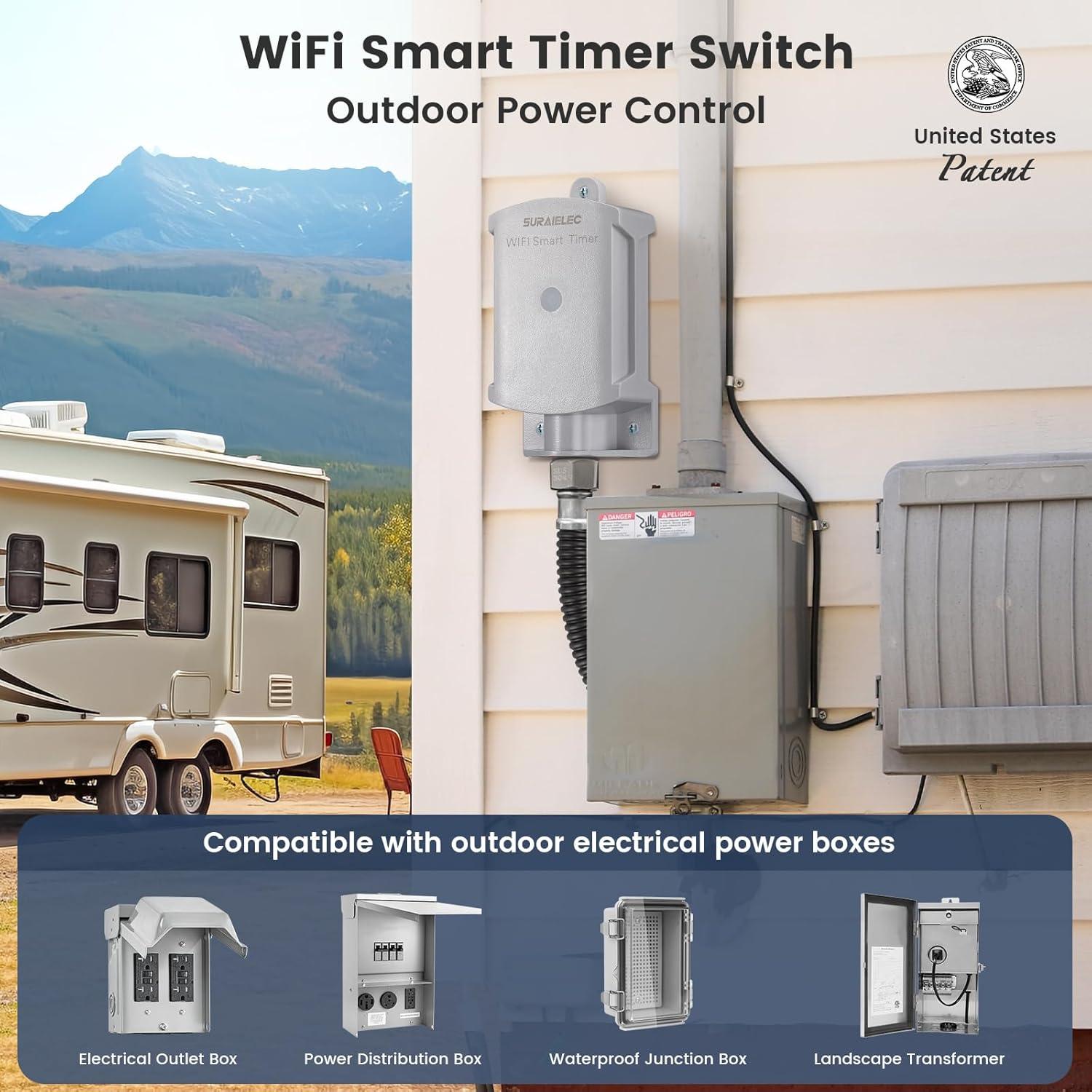 Temporizador Inteligente WiFi SURAIELEC 15A 120V Impermeable