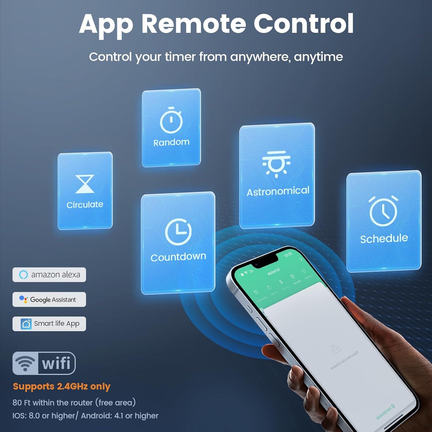 Temporizador Inteligente WiFi SURAIELEC 15A 120V Impermeable