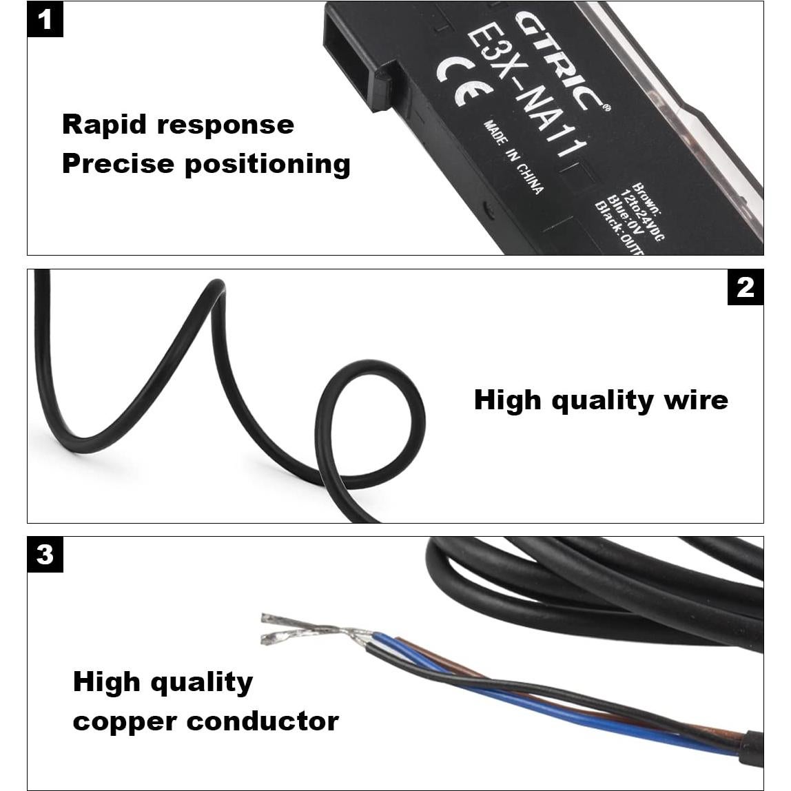 Amplificador de Sensor de Fibra Óptica Zefoxeto E3X-NA11