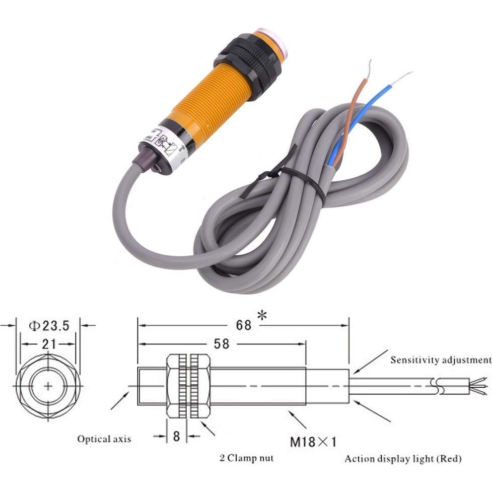 Sensor Fotoeléctrico de Haz a Través JYIO E18 T3P1 6-36VDC