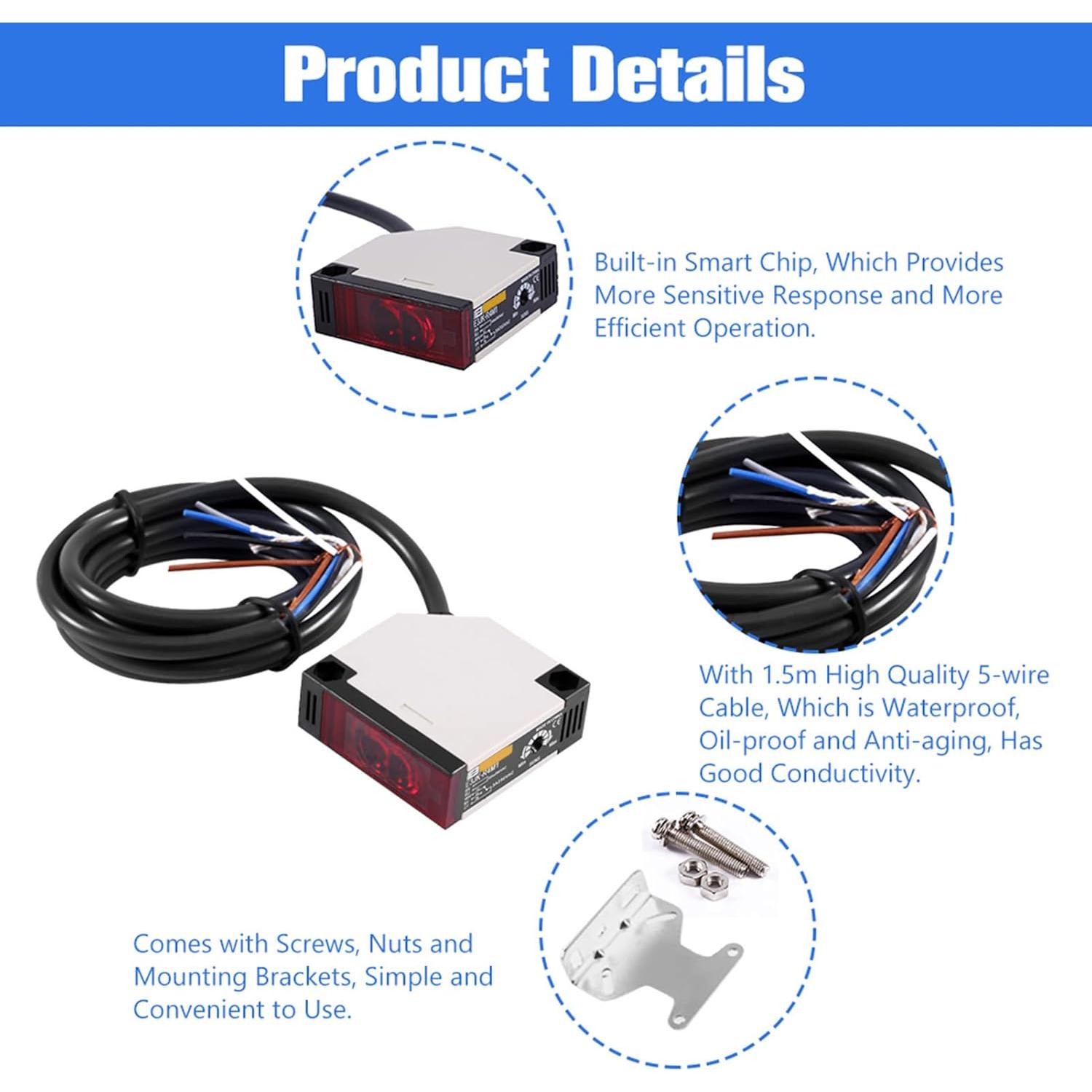 Interruptor Fotoeléctrico AUNMAS E3JK-R4M1 AC 90-250V IP65
