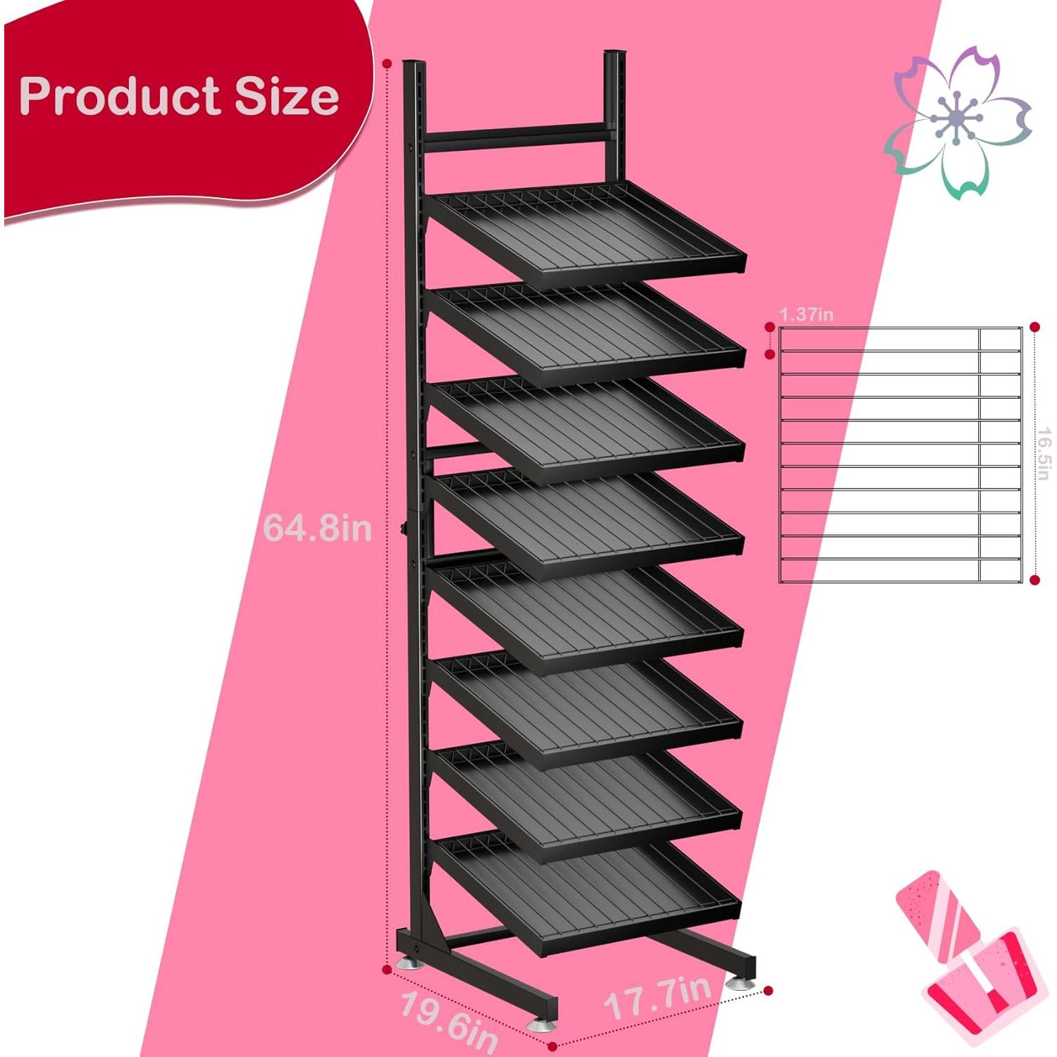 Estante de Metal Lhysn para Esmalte de Uñas 8 Niveles 968 Botellas