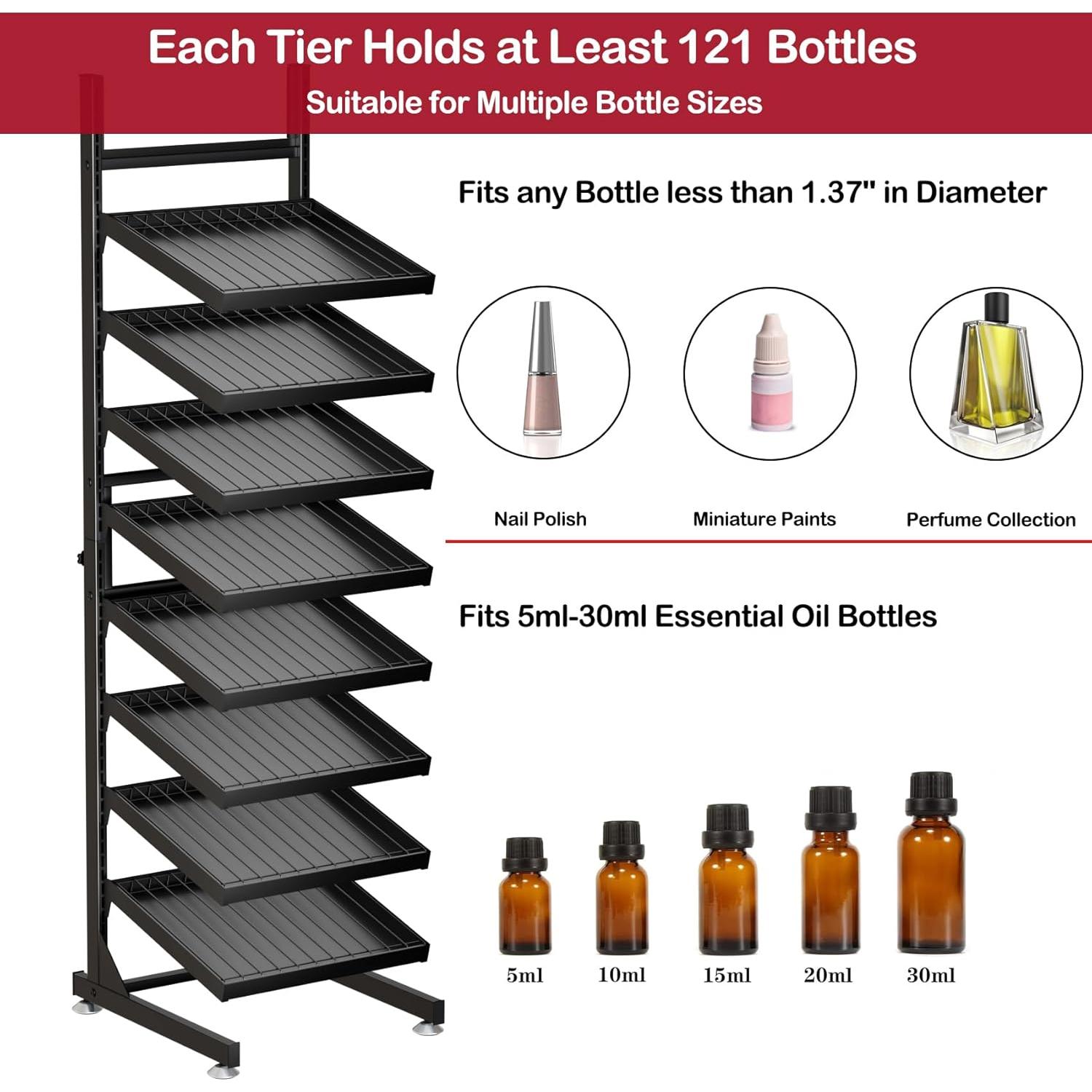 Estante de Metal Lhysn para Esmalte de Uñas 8 Niveles 968 Botellas