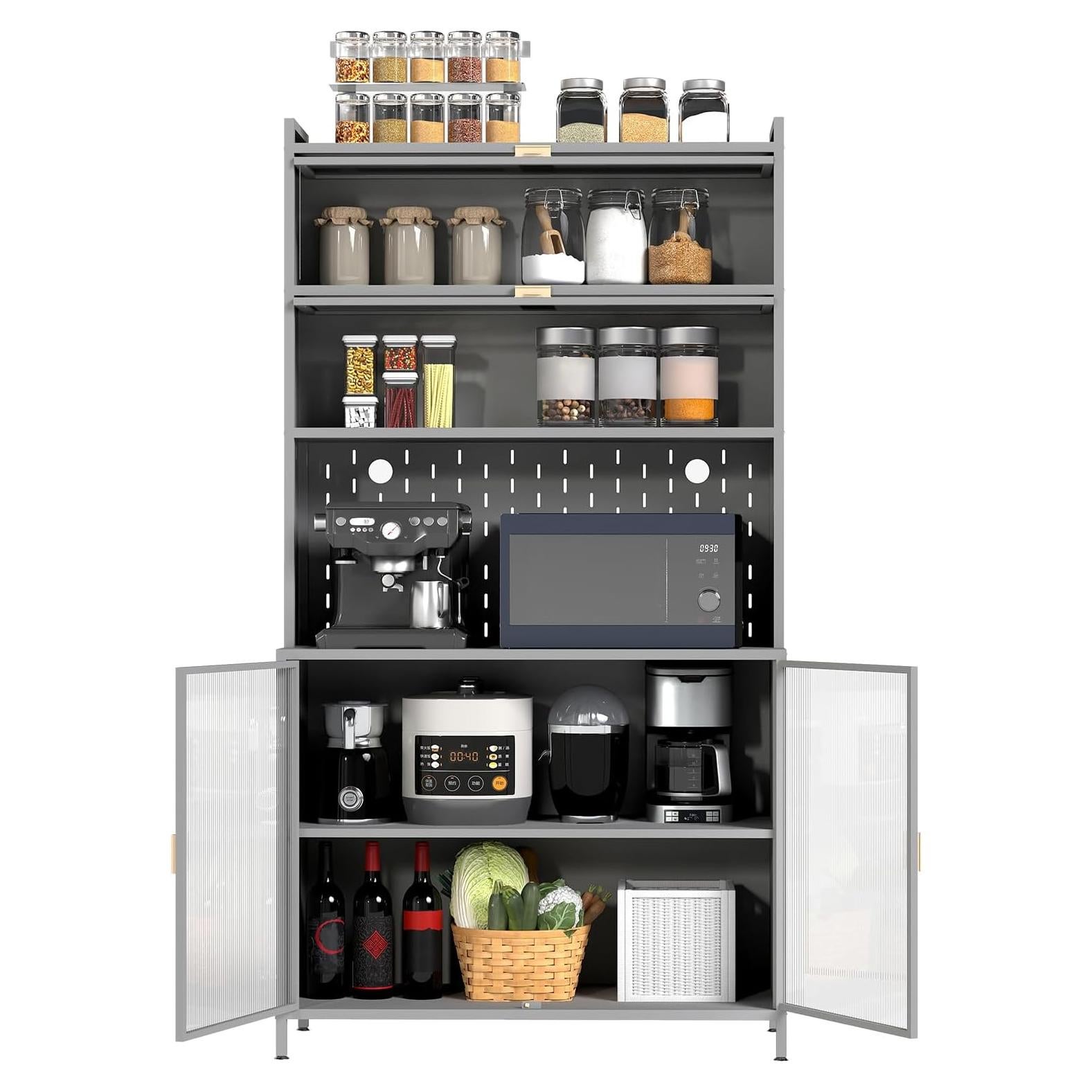 Armario de Almacenamiento de Cocina Rovibek 185 cm Gris 6 Niveles