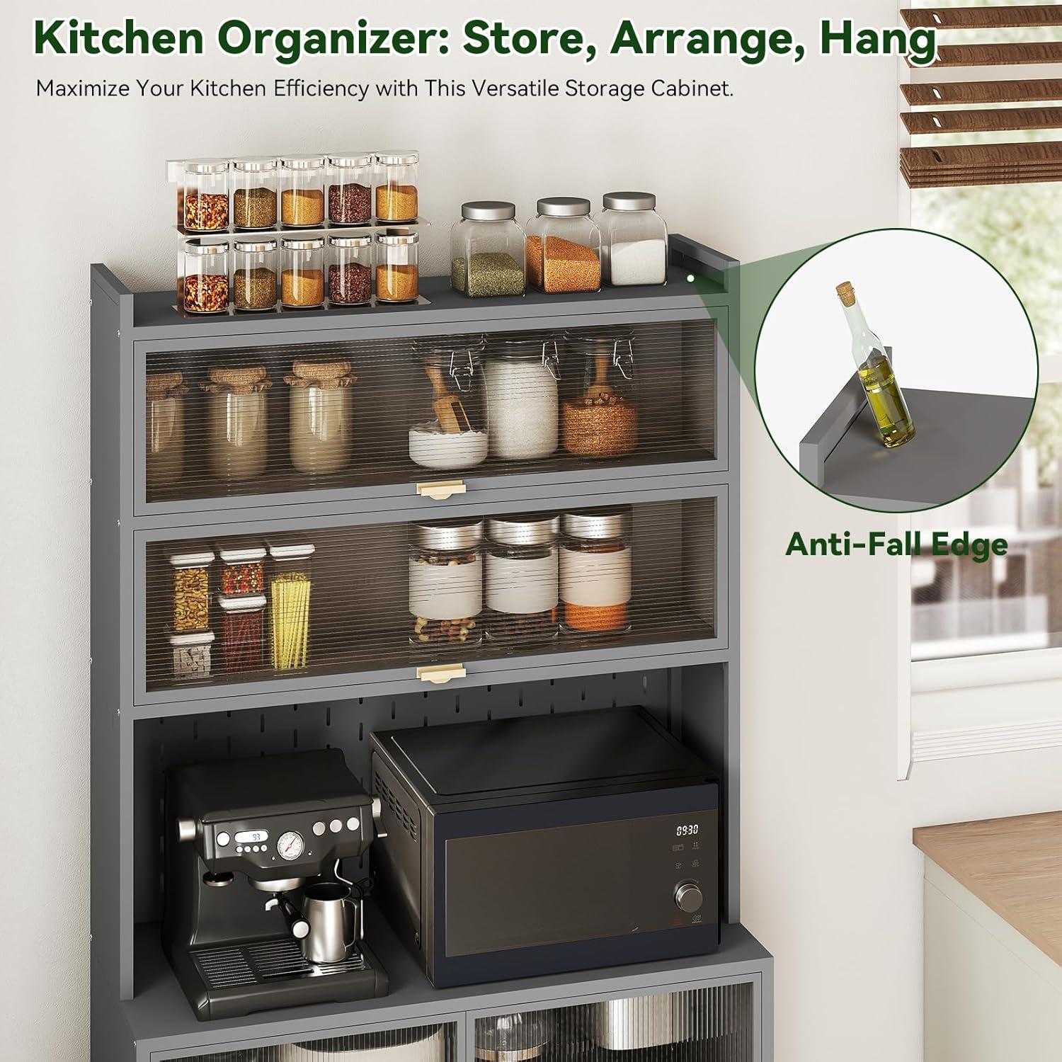 Armario de Almacenamiento de Cocina Rovibek 185 cm Gris 6 Niveles