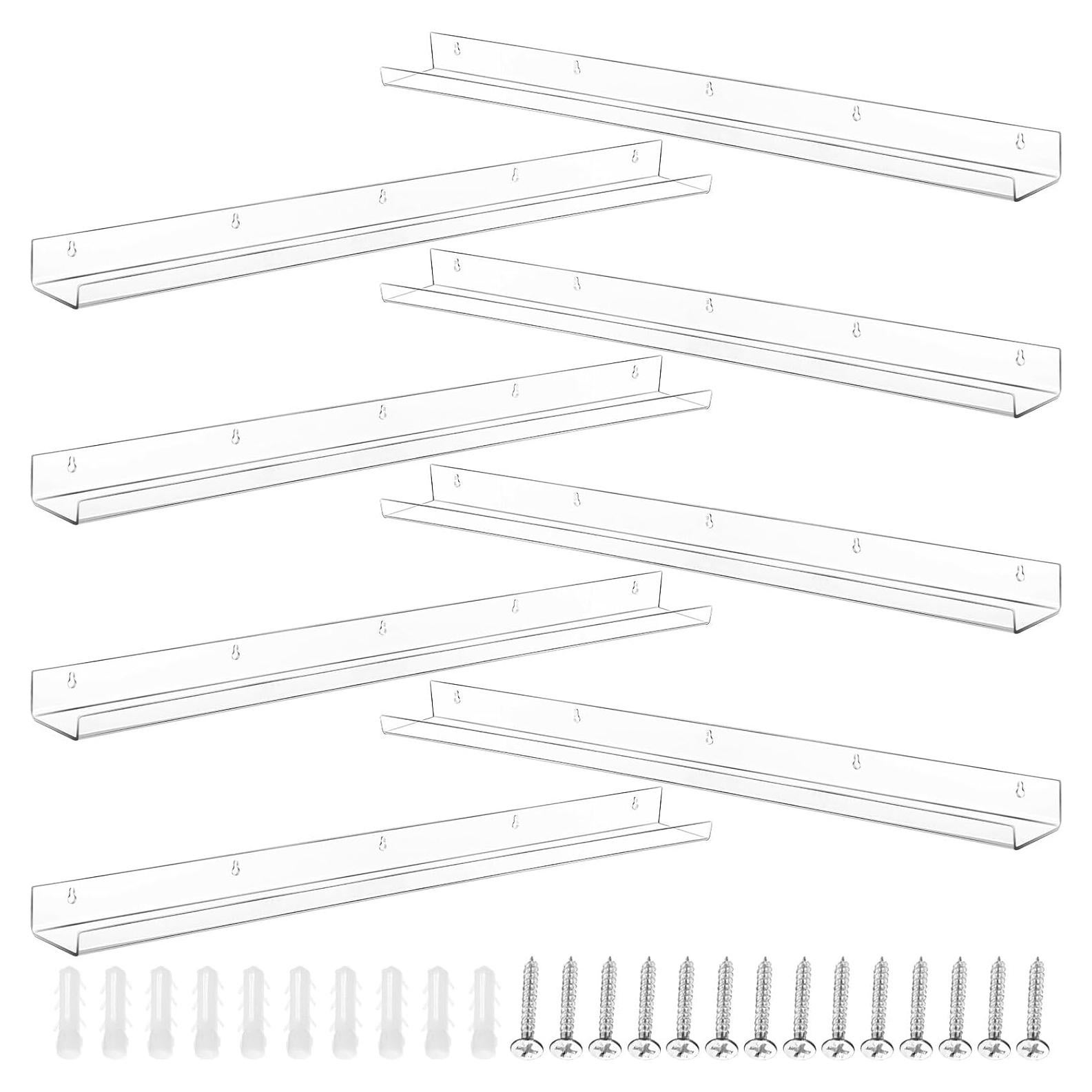 Estante Flotante Acrílico Wesiti 91.44 cm 8 Unidades Transparente