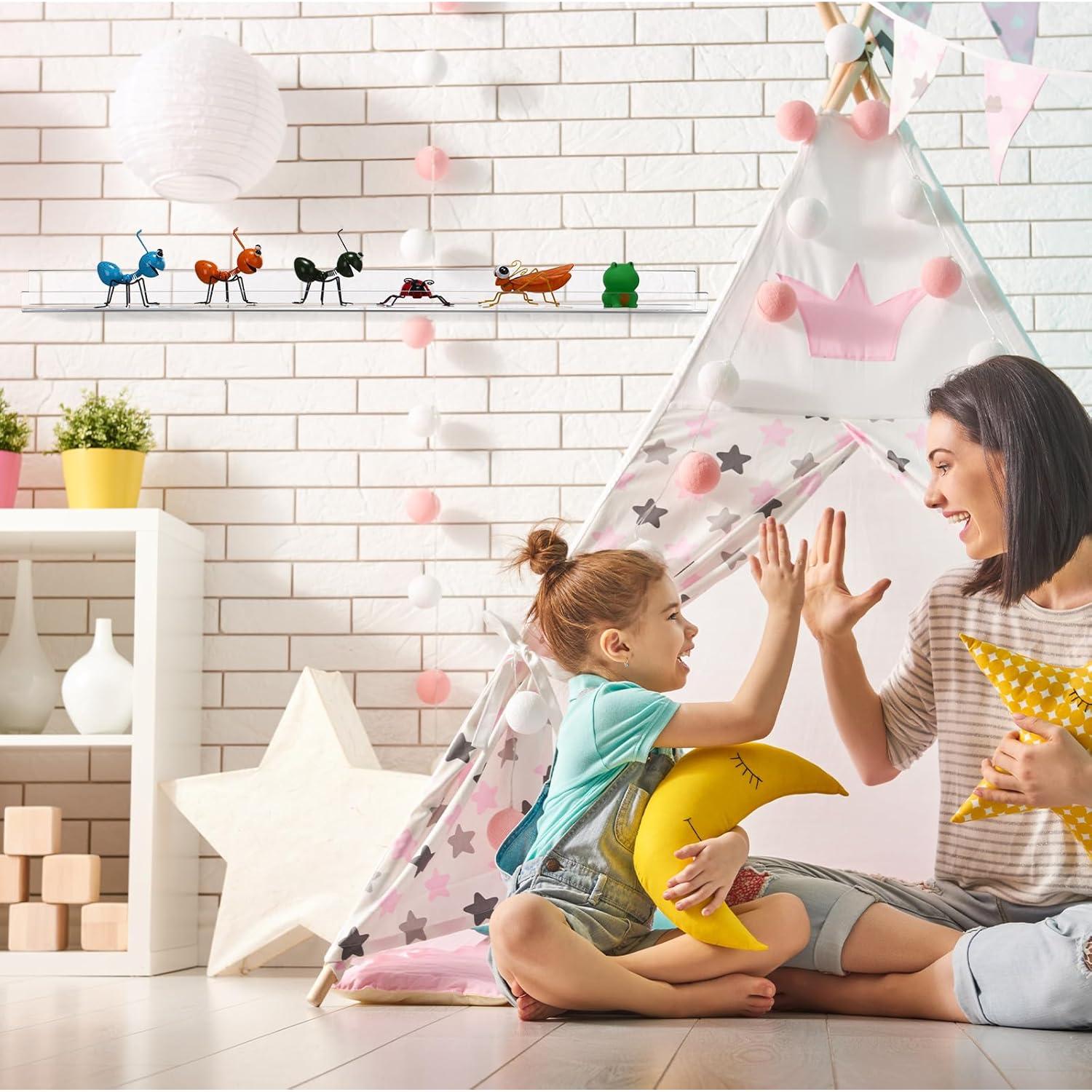 Estante Flotante Acrílico Wesiti 91.44 cm 8 Unidades Transparente