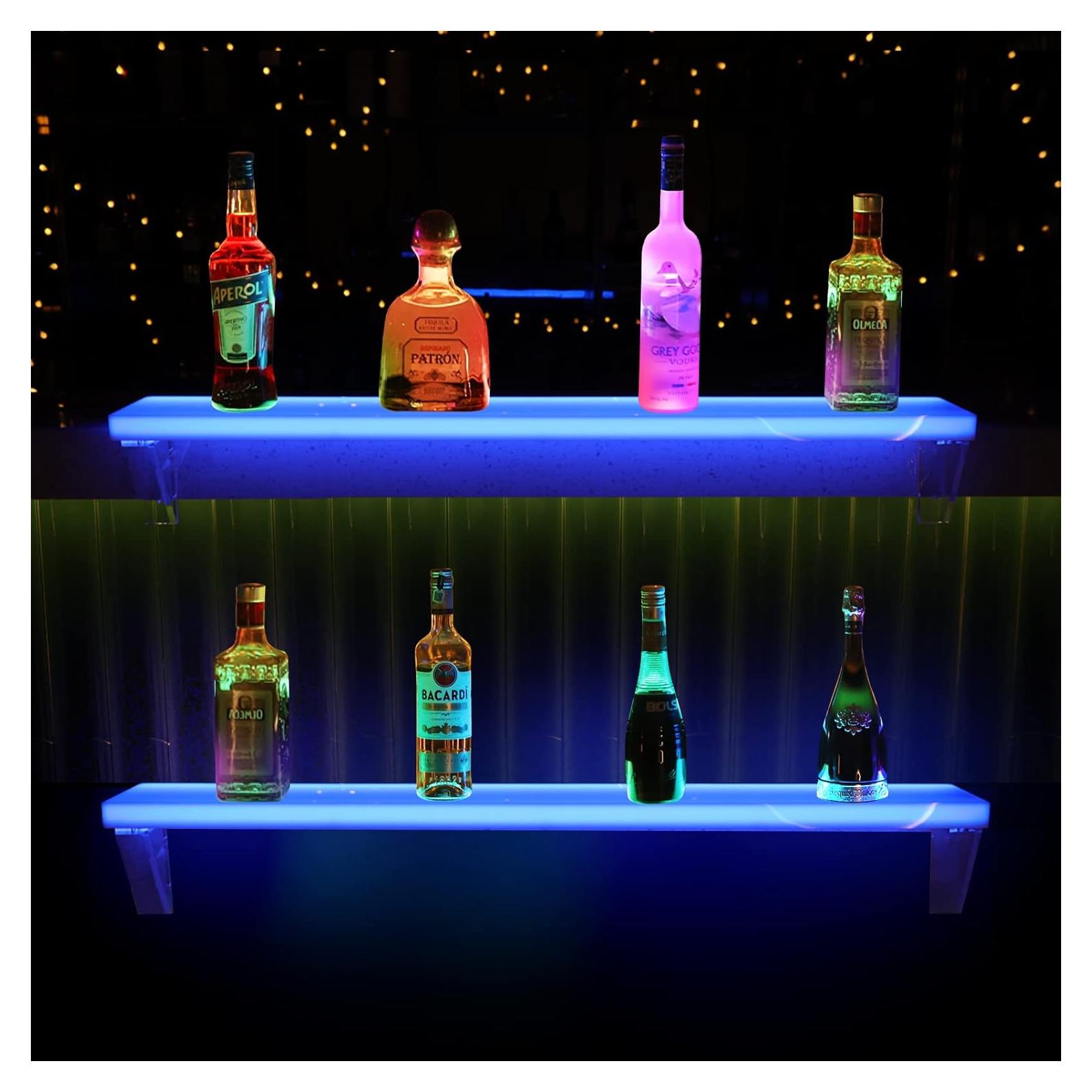 Estante LED flotante Cimcame 40" para botellas - Juego de 2