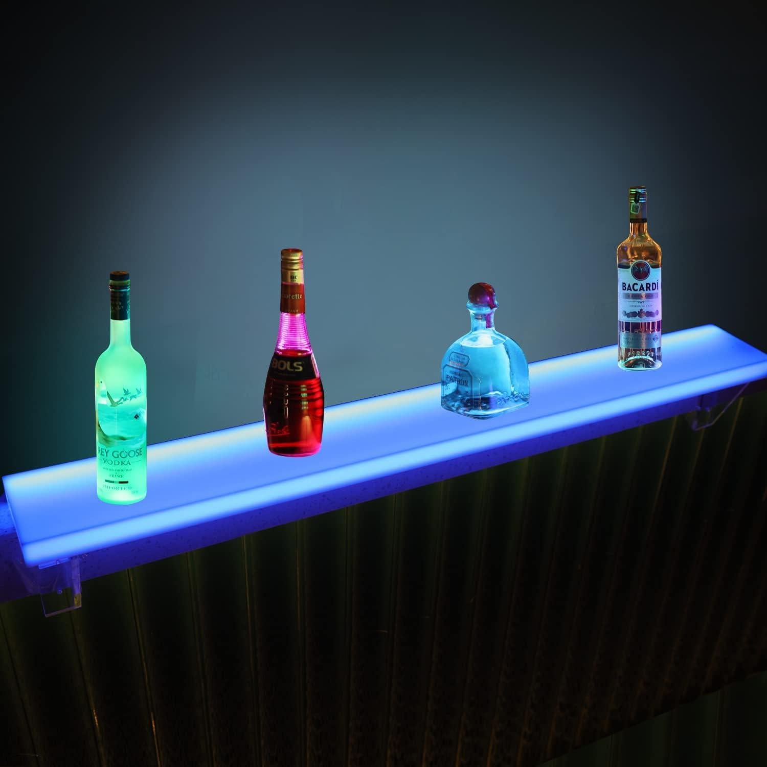 Estante LED flotante Cimcame 40" para botellas - Juego de 2