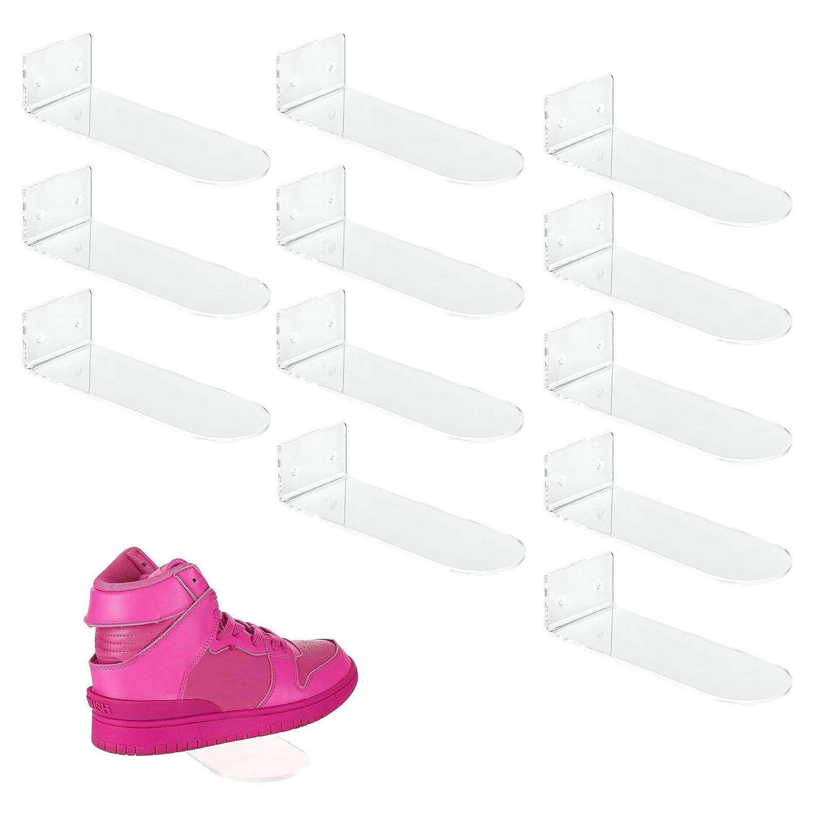 Estante Flotante para Zapatos IEEK Pack de 12 Acrílico Transparente