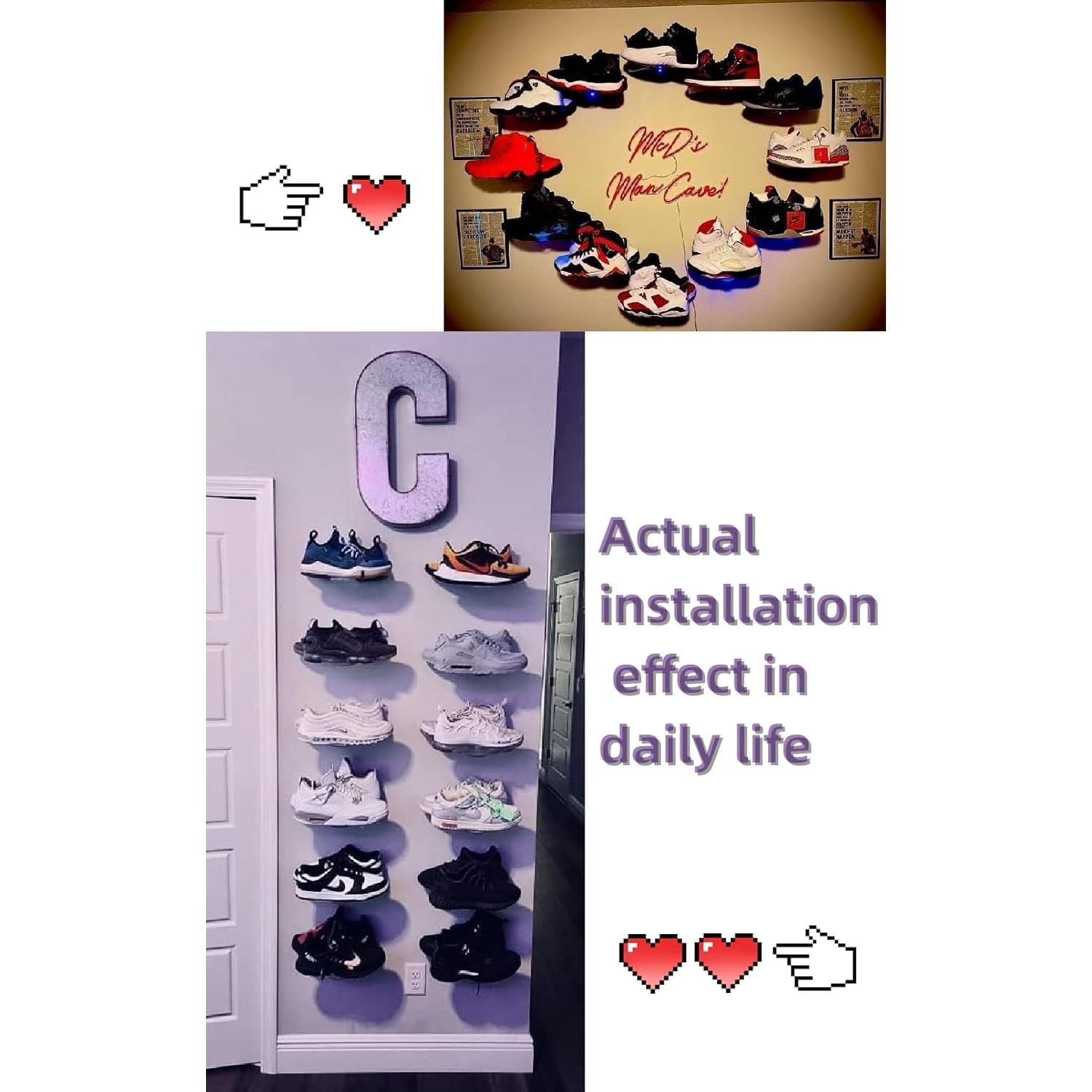 Estante Flotante para Zapatos IEEK Pack de 12 Acrílico Transparente