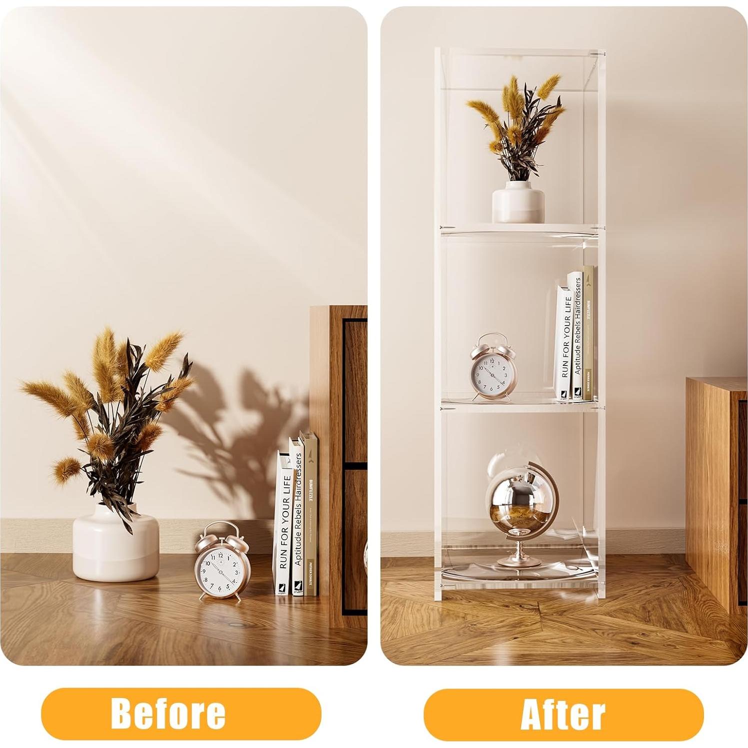 Estantería de Acrílico 3 Niveles Vakiorn 80x30x23 cm Transparente