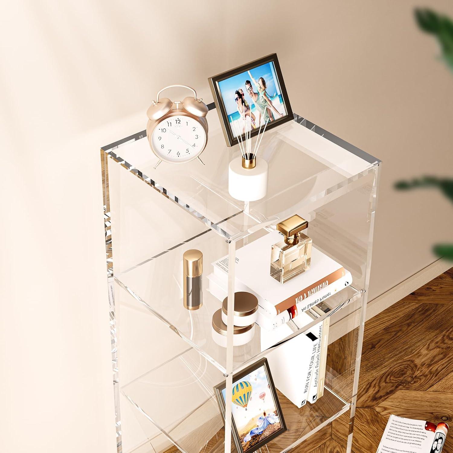 Estantería de Acrílico 3 Niveles Vakiorn 80x30x23 cm Transparente