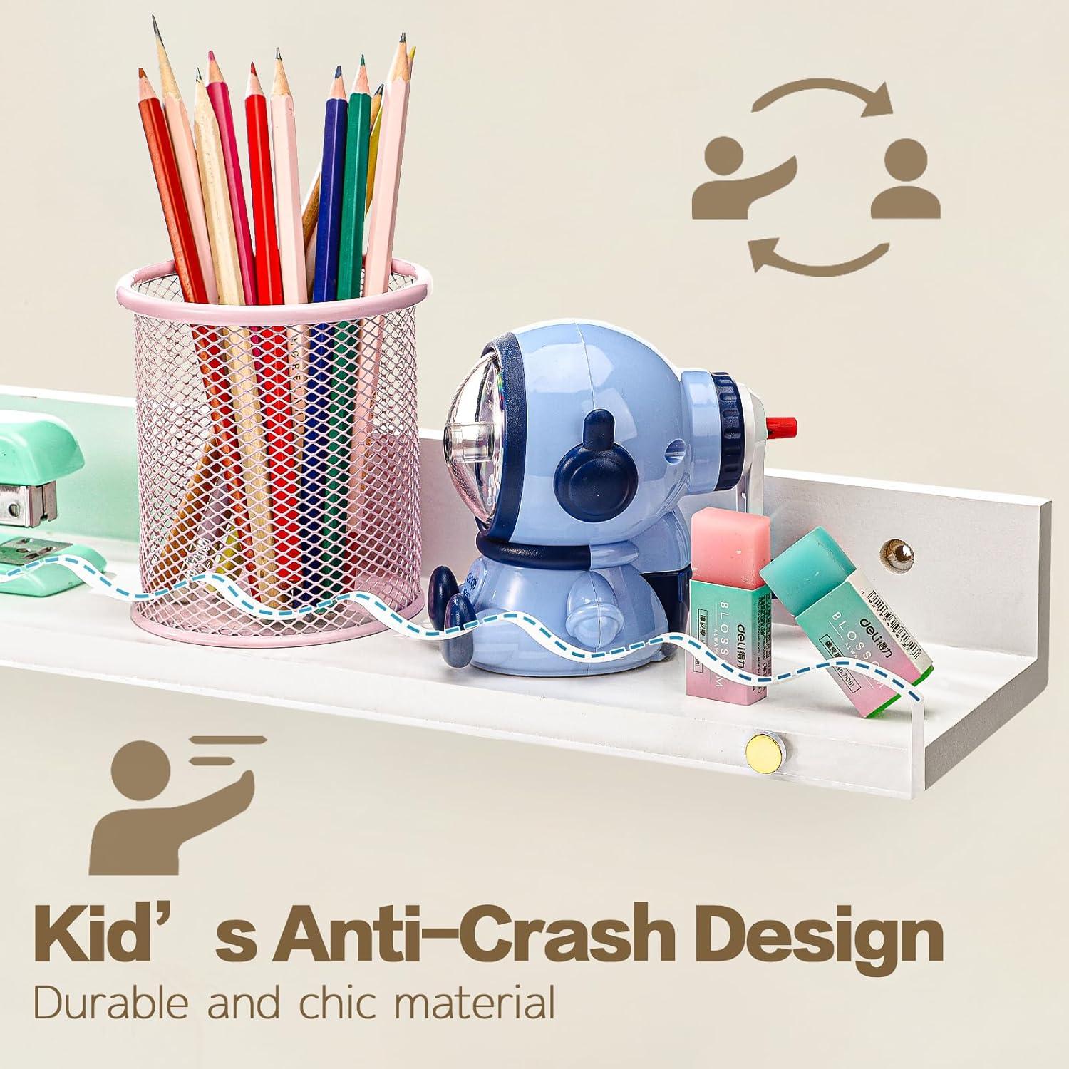 Estanterías flotantes de acrílico y madera blanca Yesaior - 4 unidades