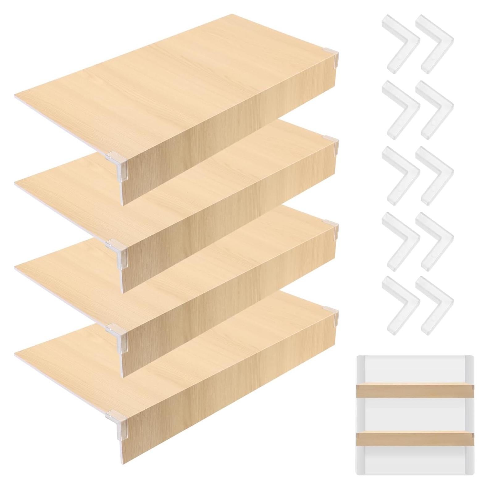 Cubiertas de Estante de Alambre AILOOCEDI 4 Piezas PVC Madera Falsa