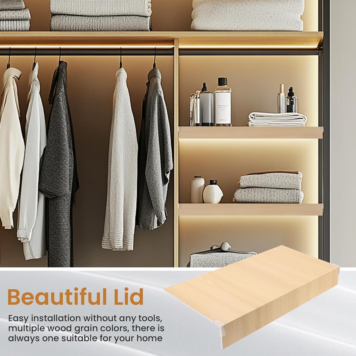 Cubiertas de Estante de Alambre AILOOCEDI 4 Piezas PVC Madera Falsa