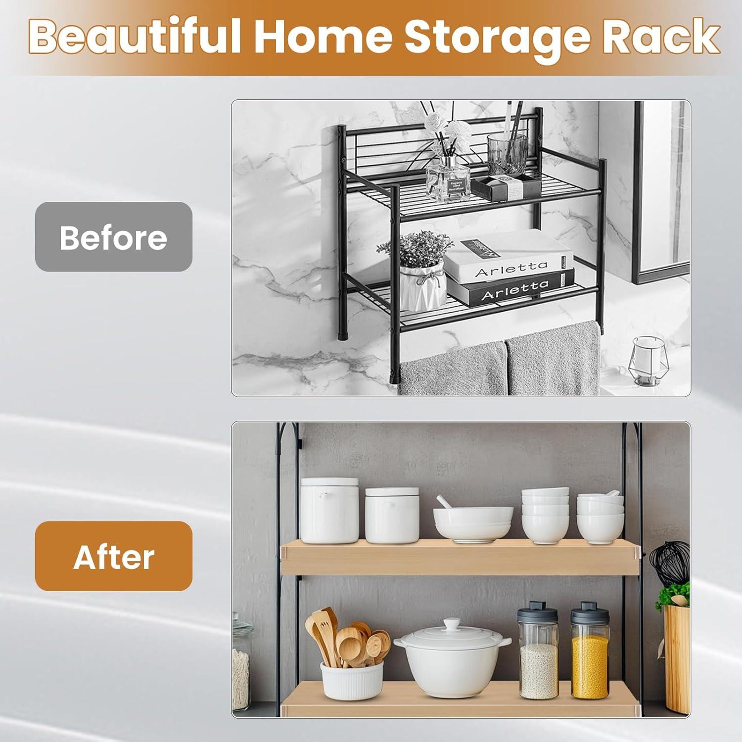 Cubiertas de Estante de Alambre AILOOCEDI 4 Piezas PVC Madera Falsa