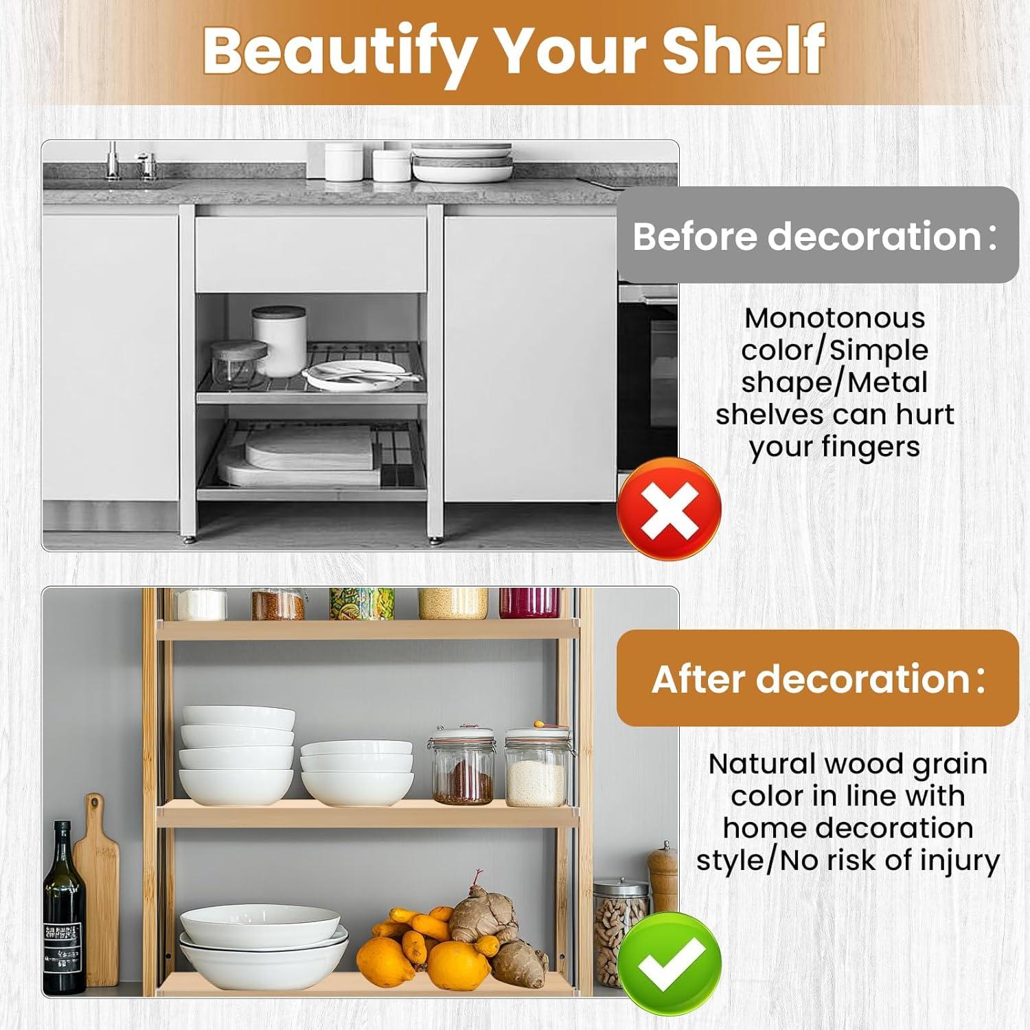 Cubiertas de Estante de Alambre AILOOCEDI 4 Piezas PVC Madera Falsa