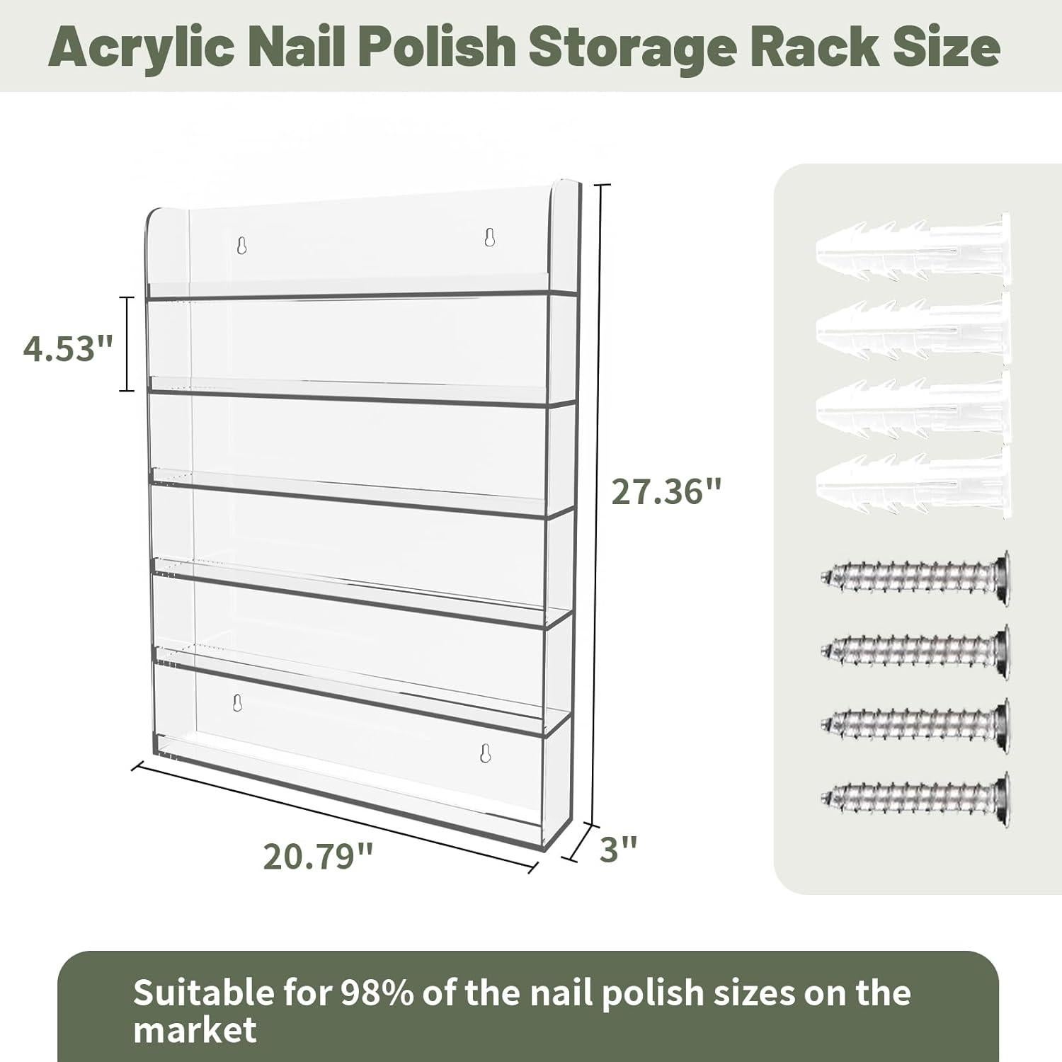 Estante Acrílico para Esmalte de Uñas Nalwort 6 Niveles