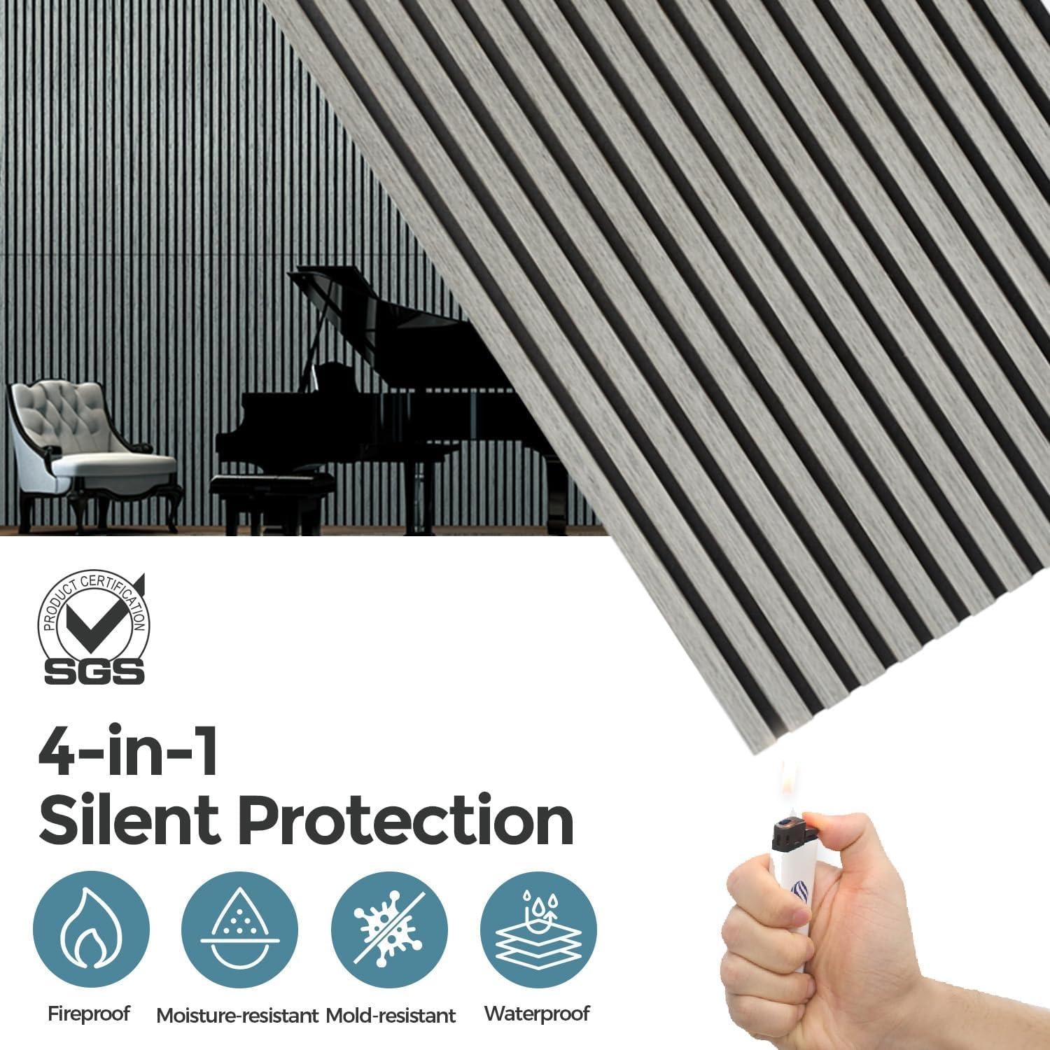 Paneles Acústicos de Madera AKUMAX Siner Oak - 2 Piezas 61x122 cm