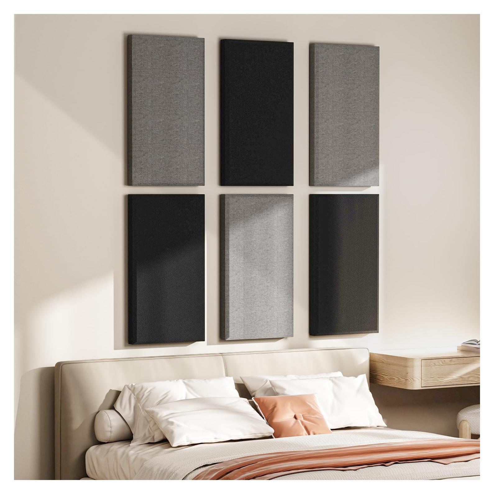 Paneles Acústicos YASRKML 6 Paquetes 61x30 cm Aislantes Sonido