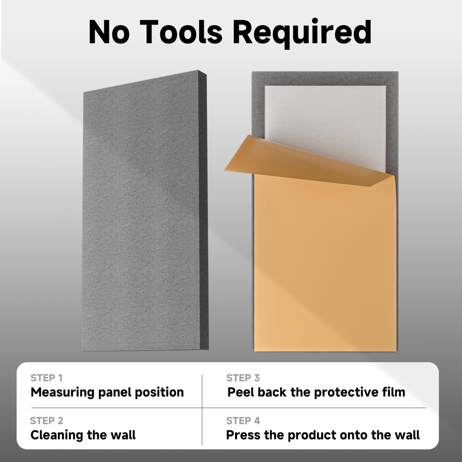 Paneles Acústicos YASRKML 6 Paquetes 61x30 cm Aislantes Sonido