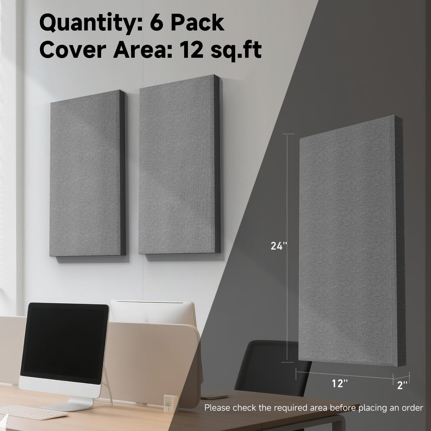 Paneles Acústicos YASRKML 6 Paquetes 61x30 cm Aislantes Sonido