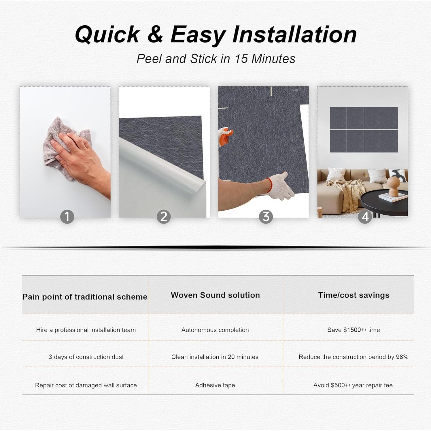 Paneles Acústicos Woven Sound 16 Piezas 40.64x30.48 cm Gris Luna