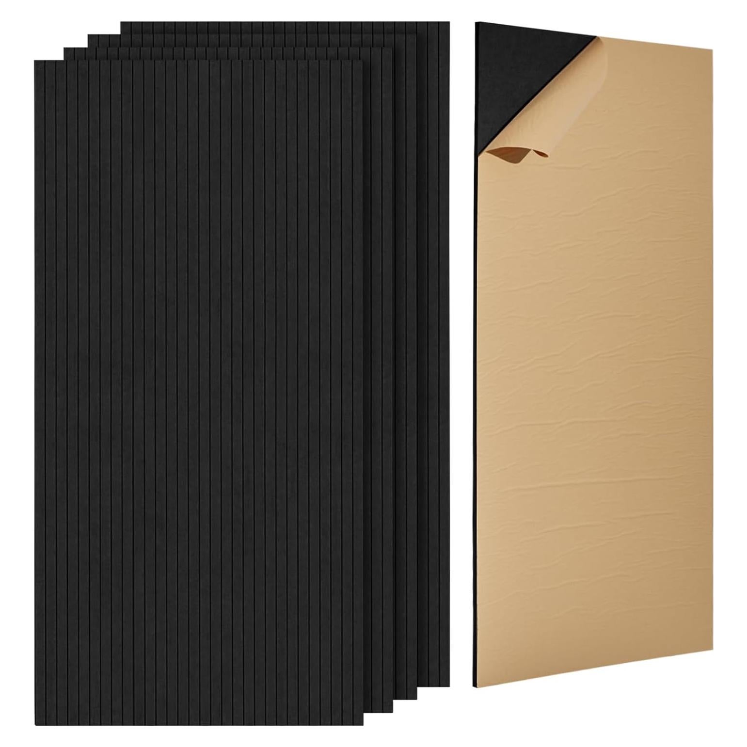 Paneles Acústicos VEVOR 5 Piezas 120x60 cm Negro Autoadhesivos