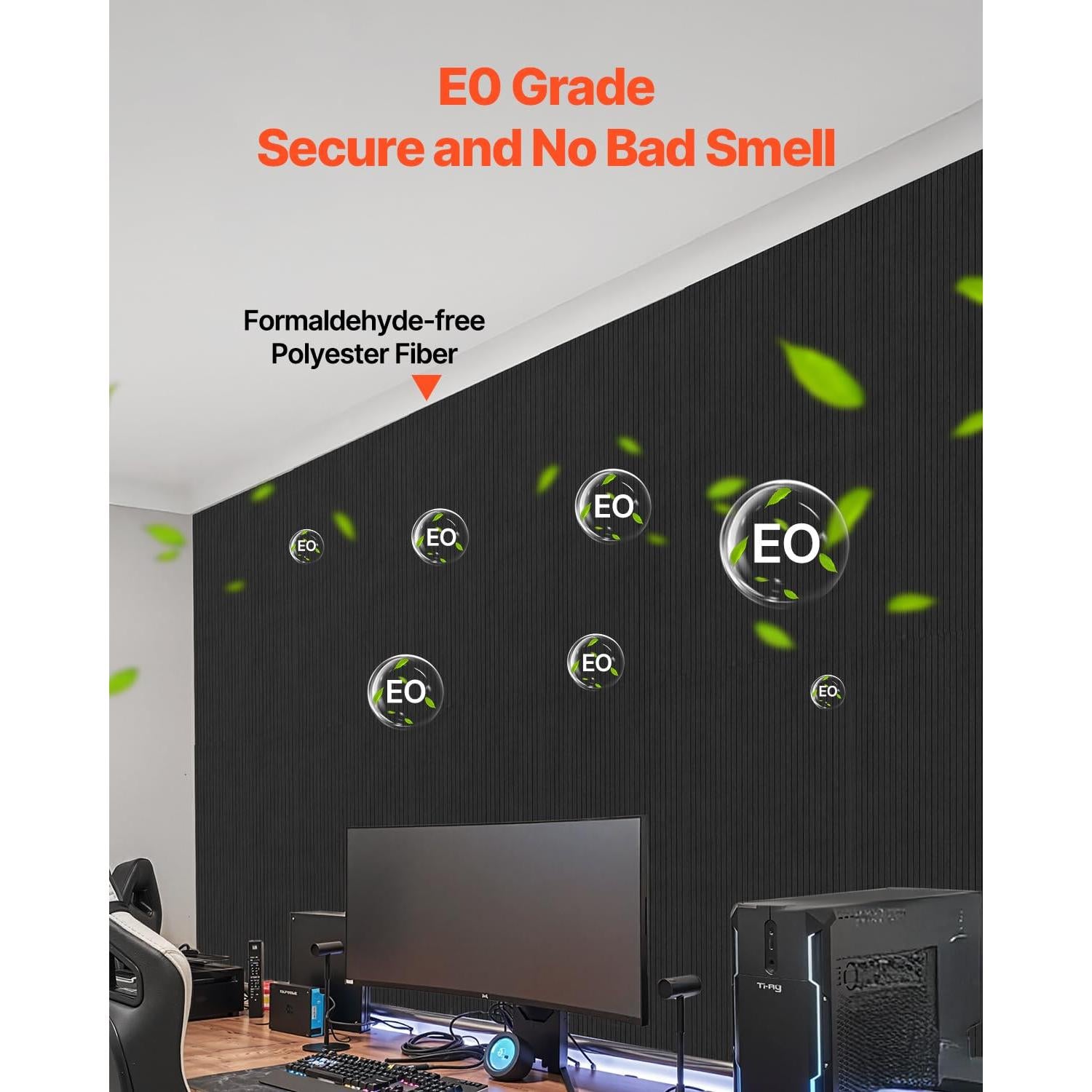 Paneles Acústicos VEVOR 5 Piezas 120x60 cm Negro Autoadhesivos