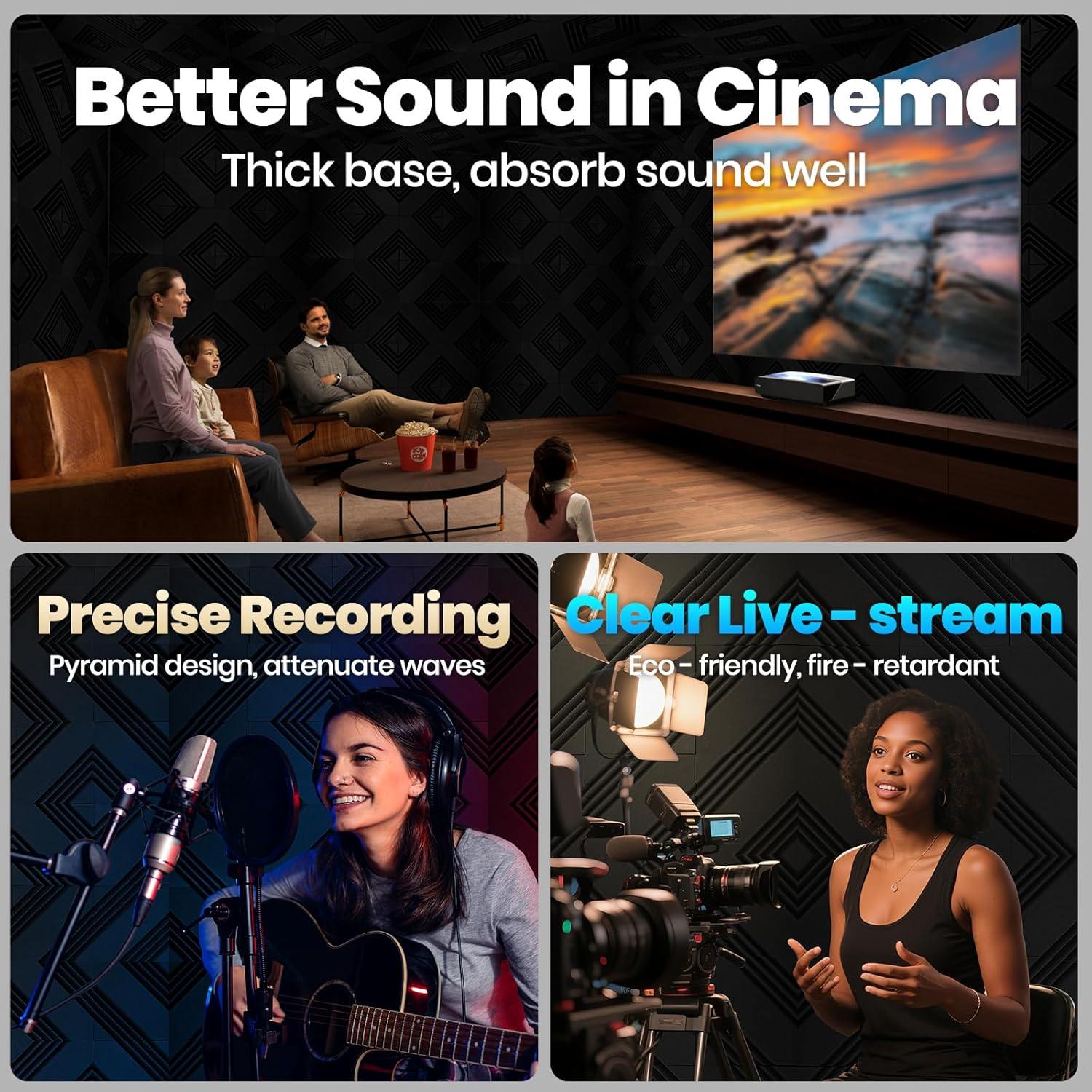 Paneles Acústicos de Espuma Focusound 16 Piezas 32.9x32.9cm