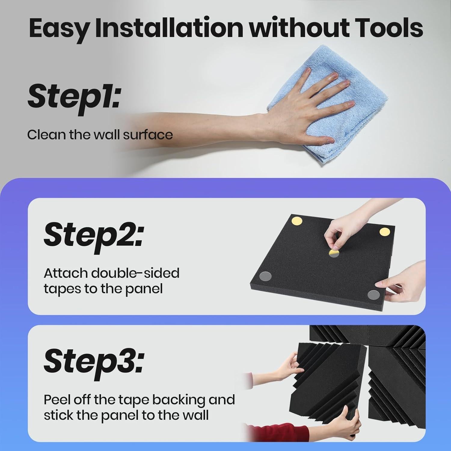 Paneles Acústicos de Espuma Focusound 16 Piezas 32.9x32.9cm