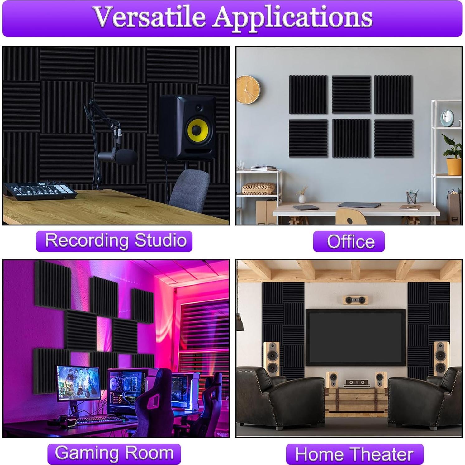 Paneles Acústicos TroyStudio 12 Pcs 30.48x30.48 cm Absorbentes