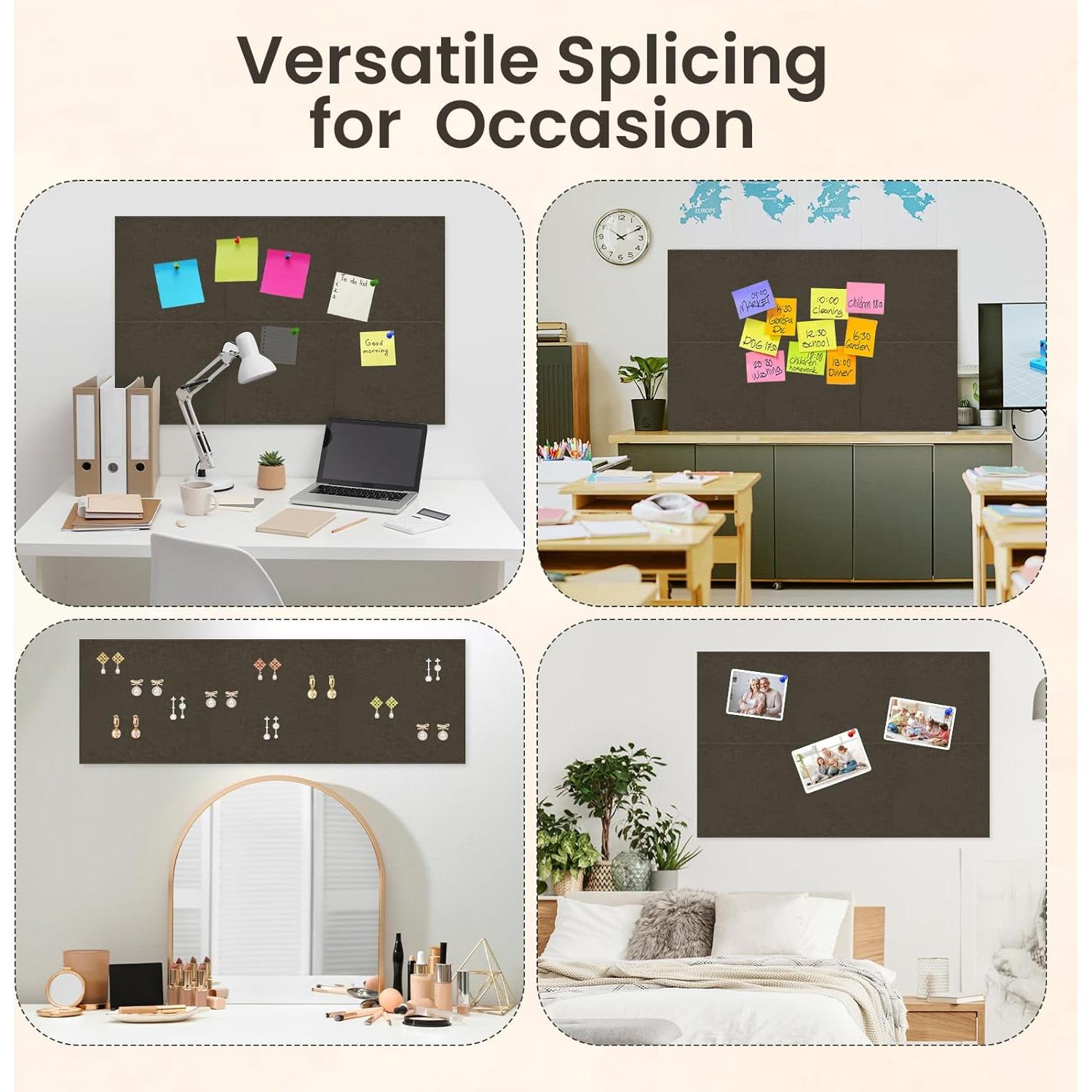 Tablero de Corcho Grande Aipiahio 91x61 cm Gris Oscuro