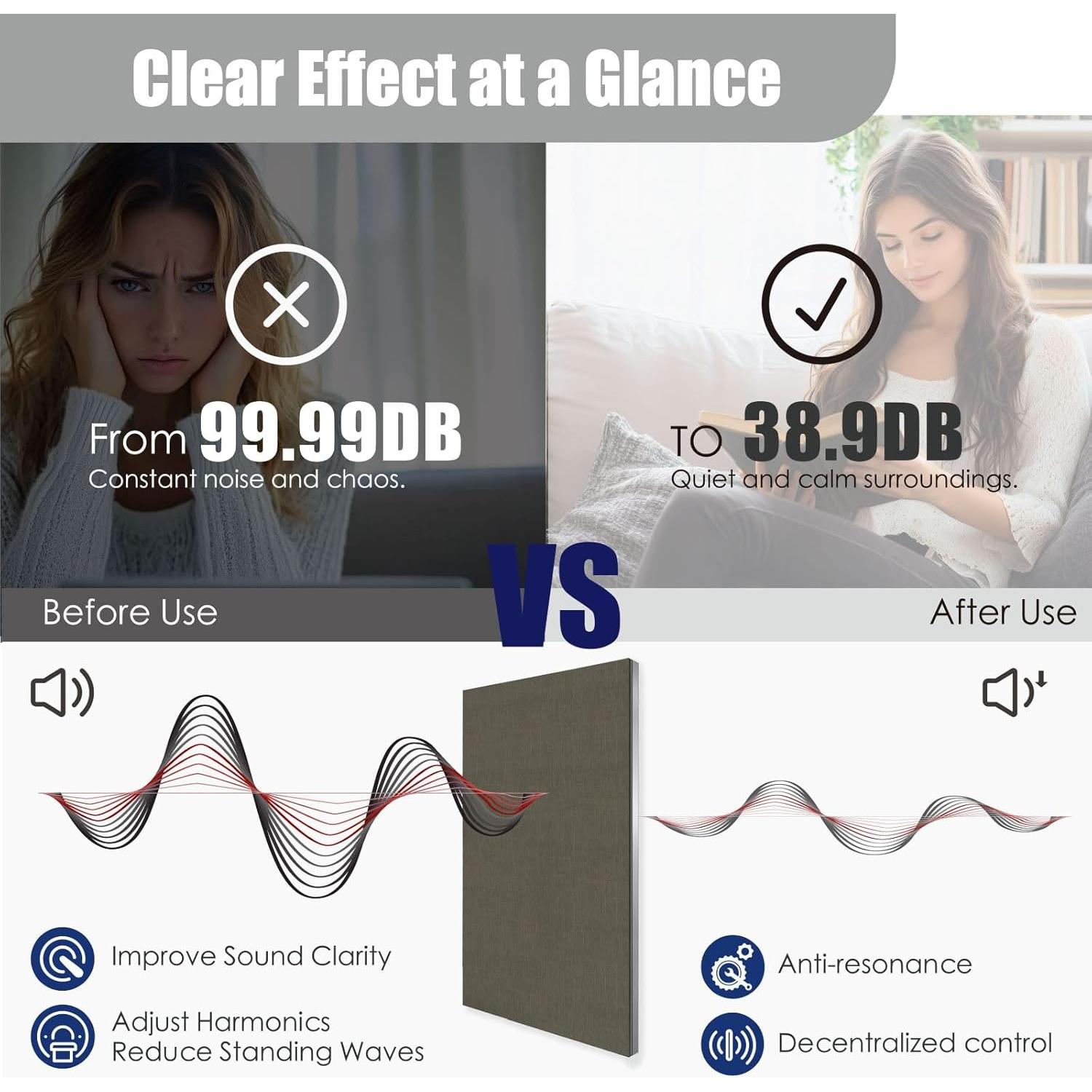 Panel Acústico Art Soundbox 60x120cm Gris - Reducción de Ruido