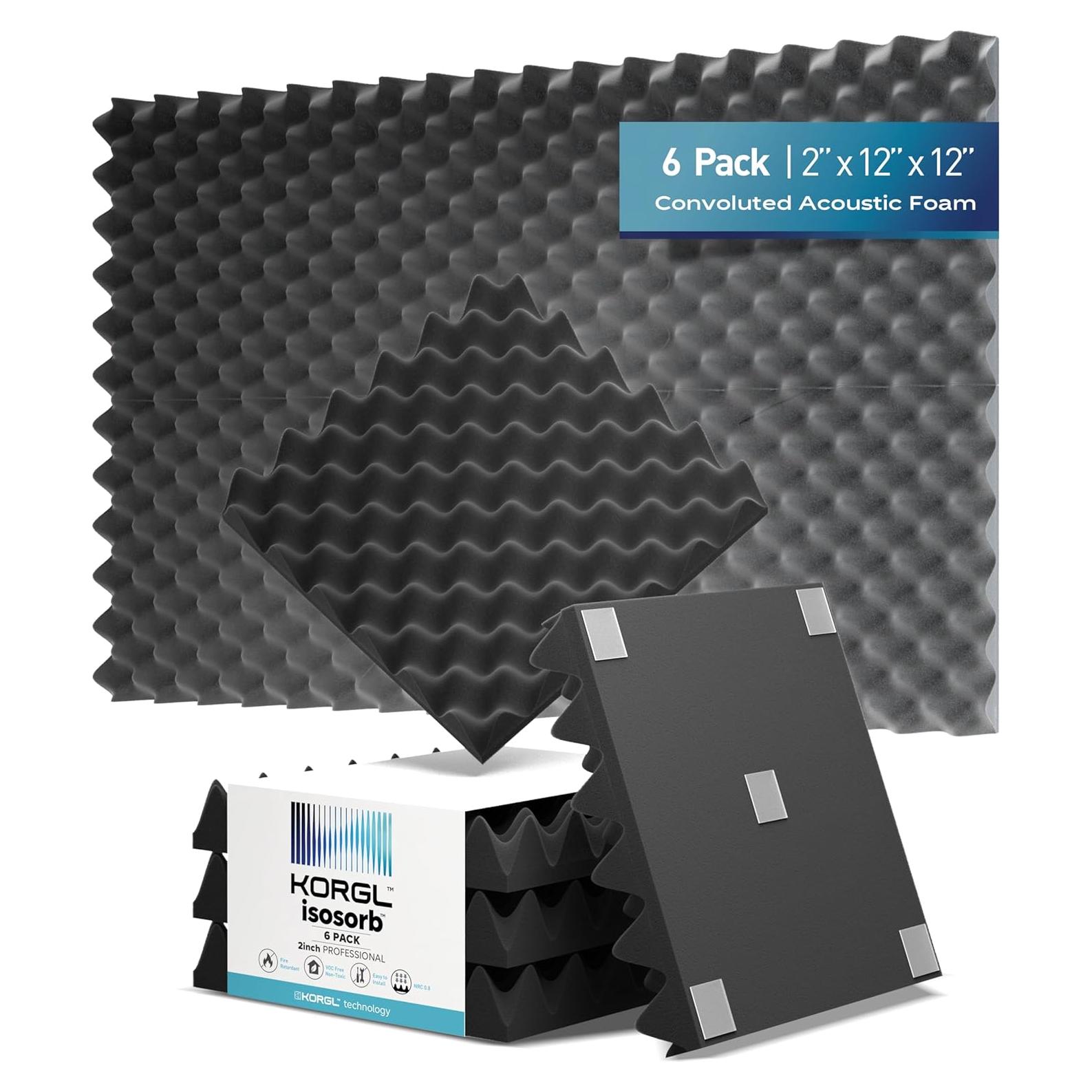 Paneles Acústicos Korgl 6 Piezas 5.08cm Alta Densidad