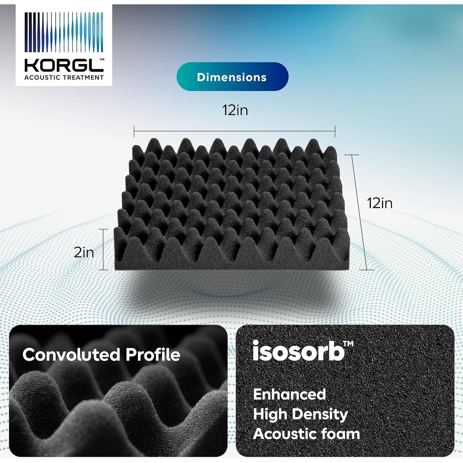Paneles Acústicos Korgl 6 Piezas 5.08cm Alta Densidad