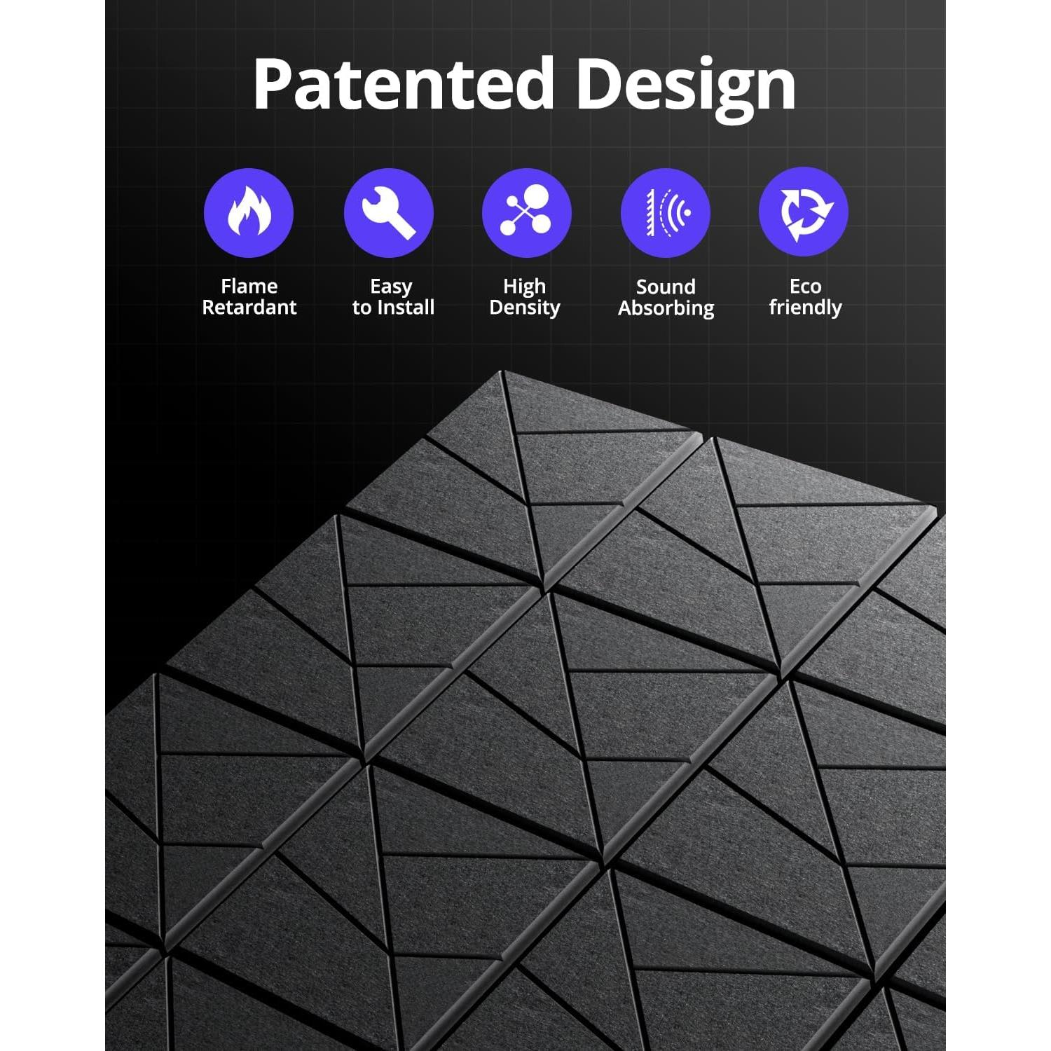 Paneles Acústicos Autoadhesivos Topnaca 30.48x30.48cm 18 Piezas