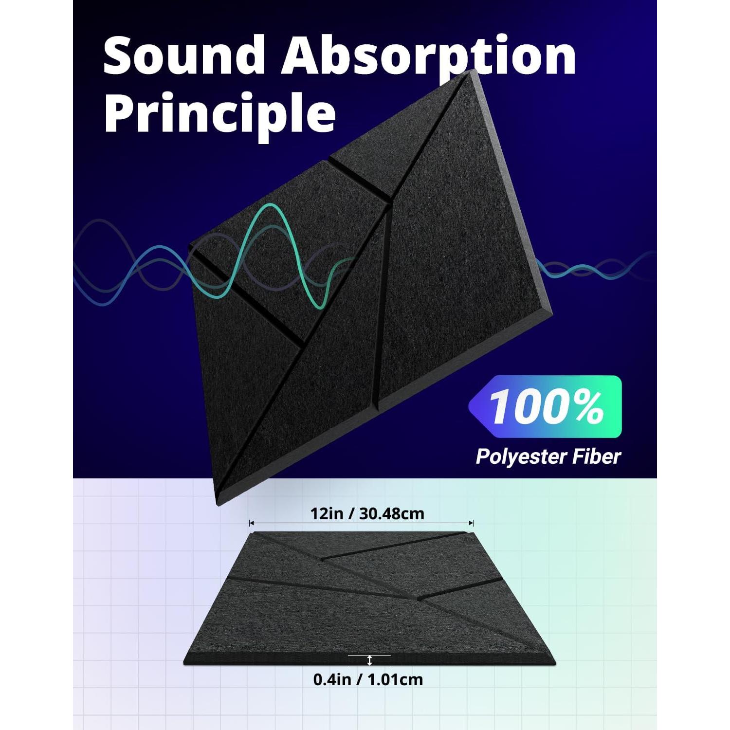 Paneles Acústicos Autoadhesivos Topnaca 30.48x30.48cm 18 Piezas