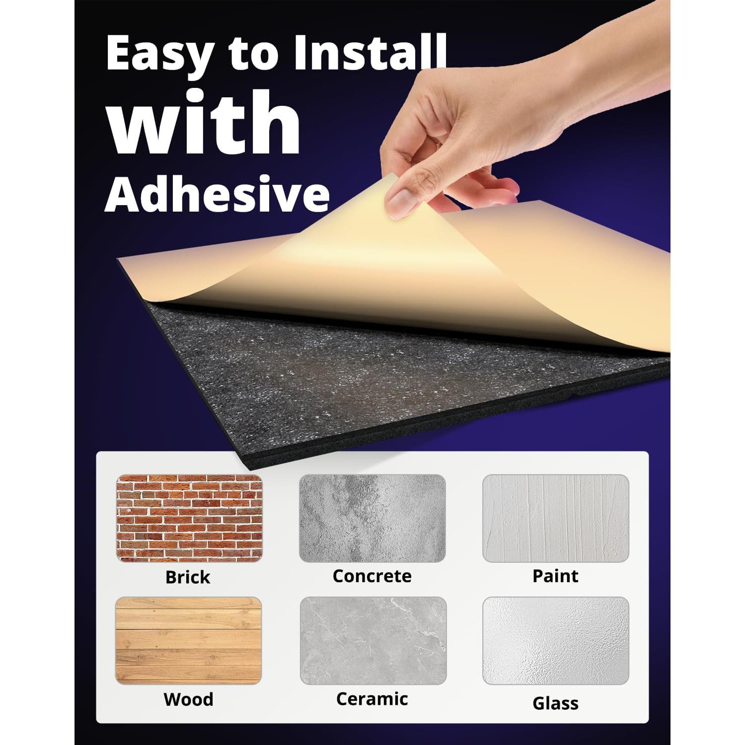 Paneles Acústicos Autoadhesivos Topnaca 30.48x30.48cm 18 Piezas